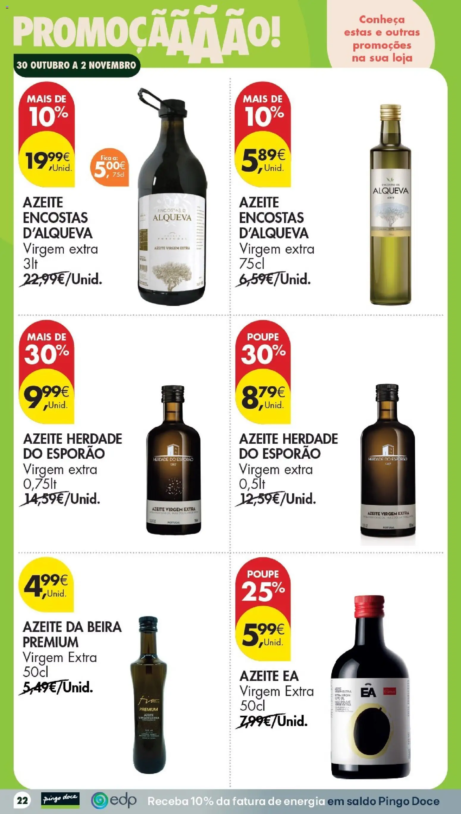 Pingo Doce folheto Poupe Esta Semana Açores │ válido de 30/10/2026 | Página: 22 | Produtos: Azeite, Azeite virgem extra