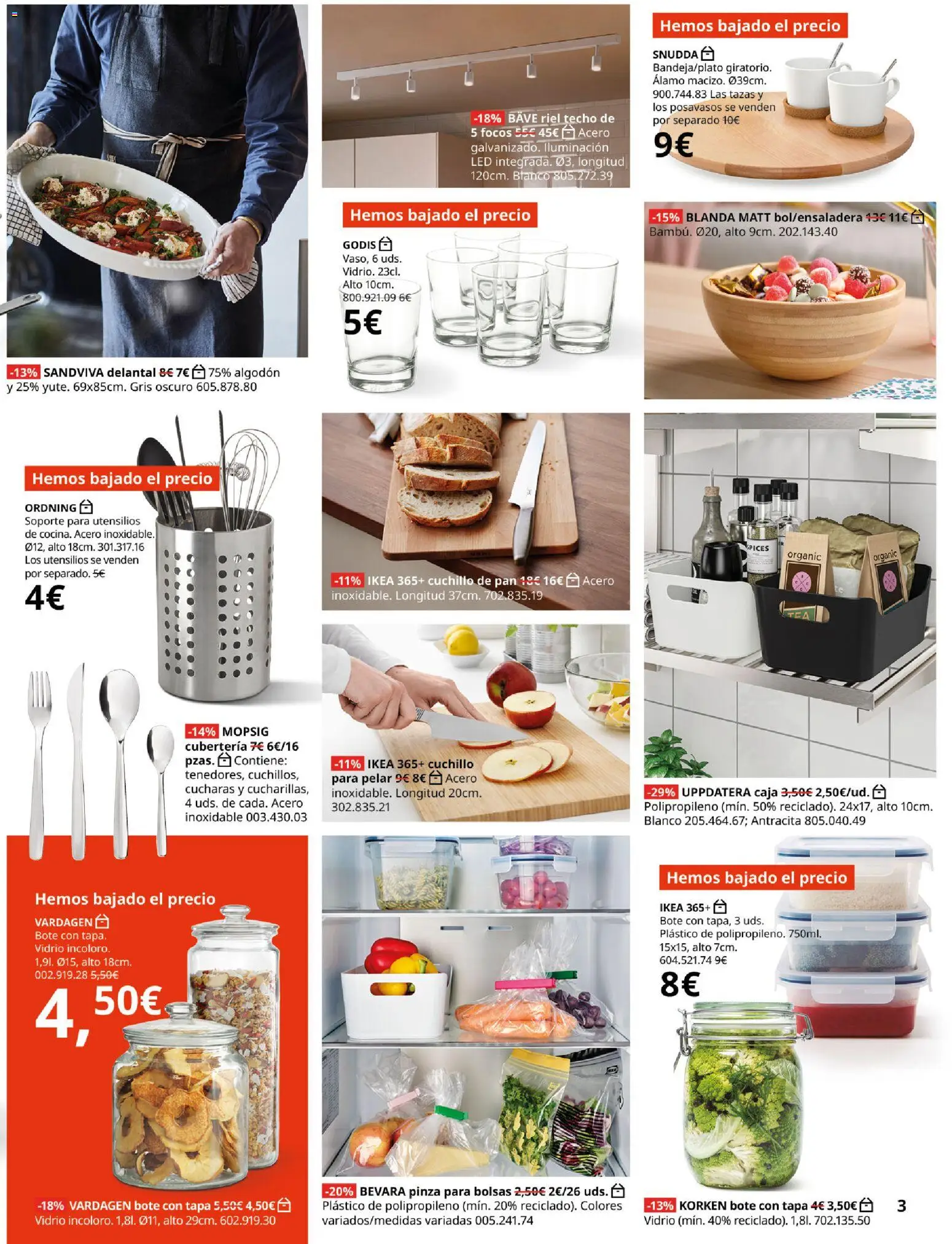 IKEA - Hemos bajado el precio │ válido desde el 01.04.2026 | Página: 3 | Productos: Pan, Galette de chaise, Cubertería, Caja
