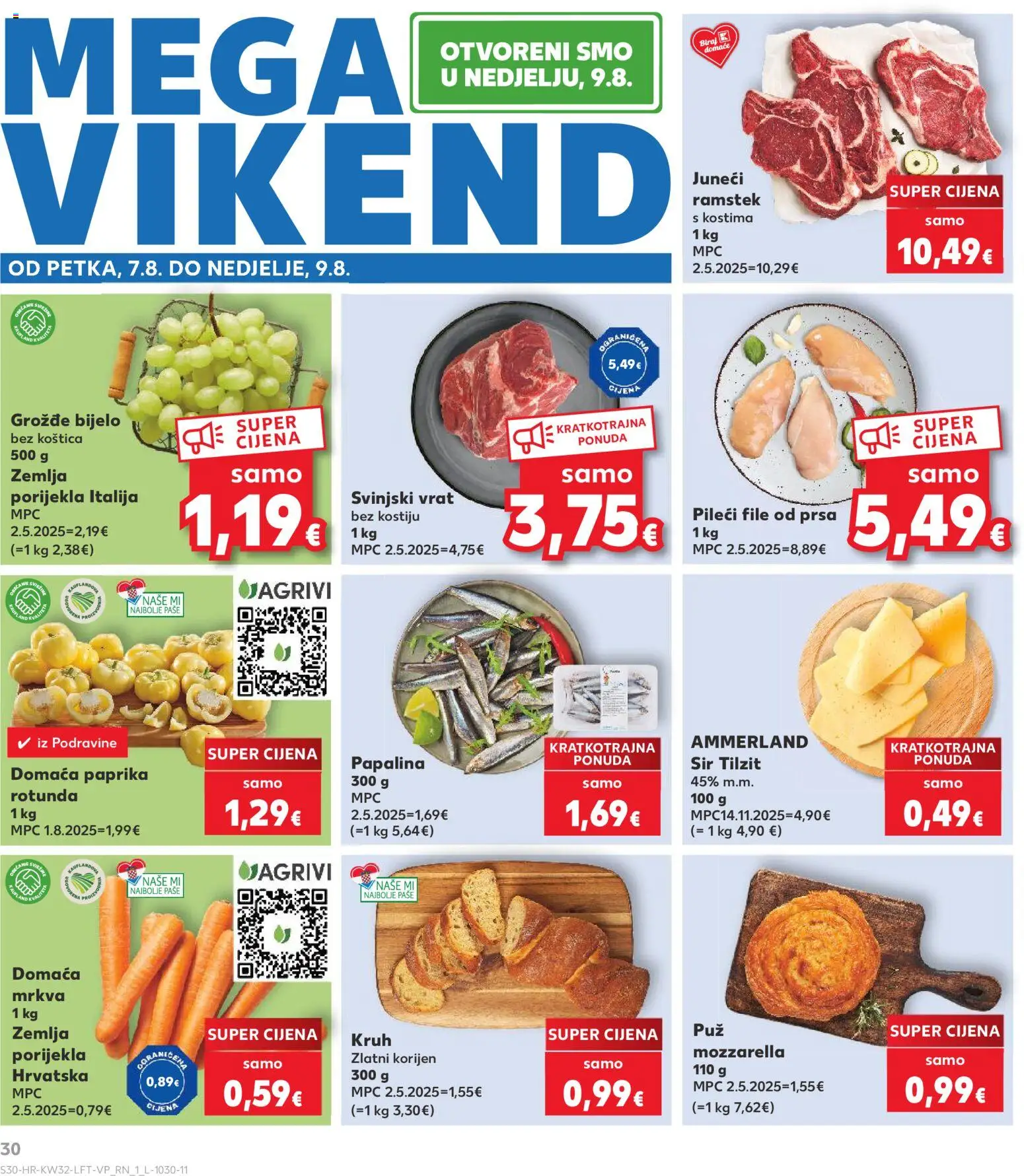Kaufland katalog | vrijedi od 06.08.2026 | Stranica: 30 | Proizvodi: Mozzarella, Sir, Kruh, Paprika