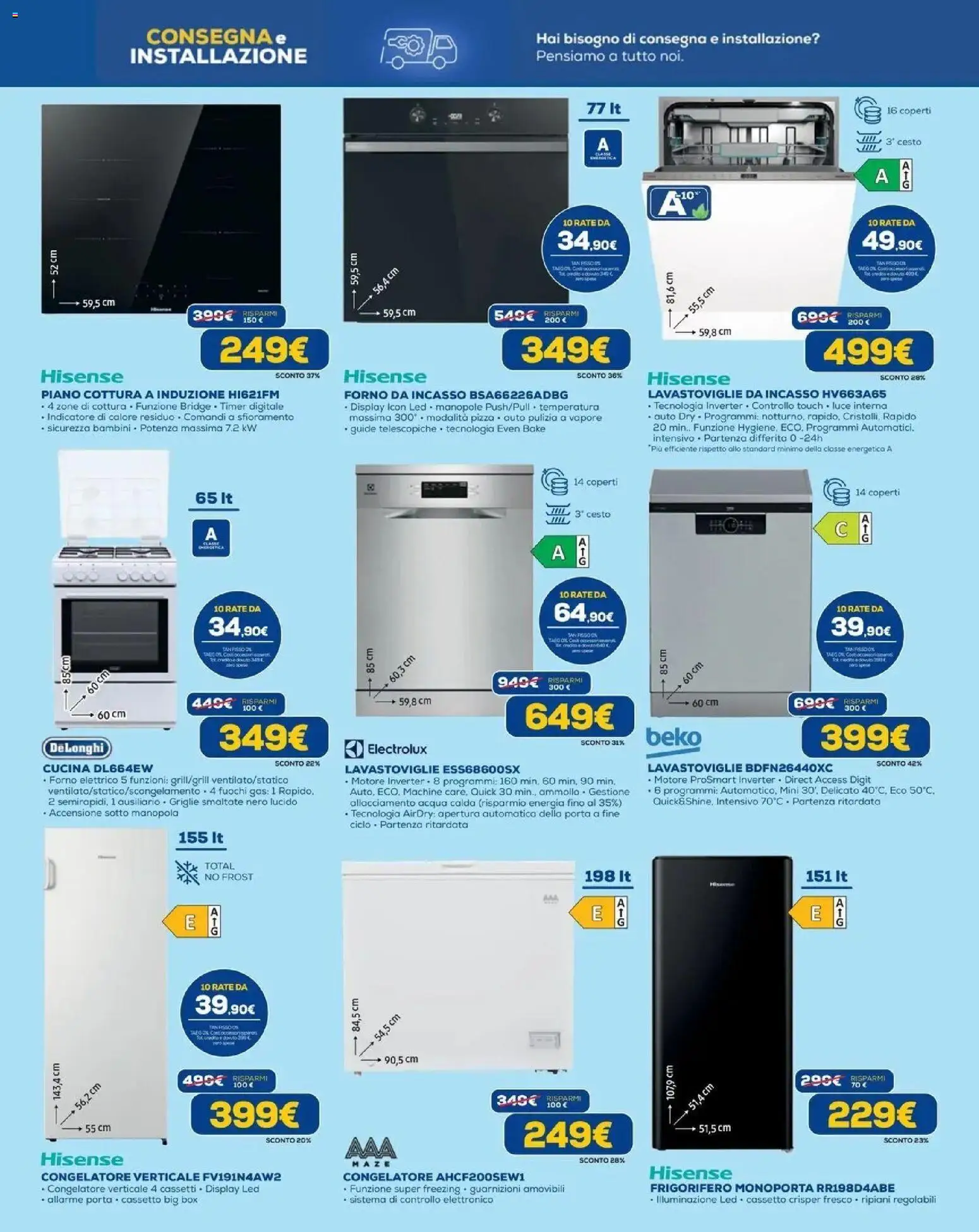 Volantino Euronics del 30/07/2026 | Pagina: 11 | Prodotti: Porta, Piano cottura a induzione, Acqua, Illuminazione