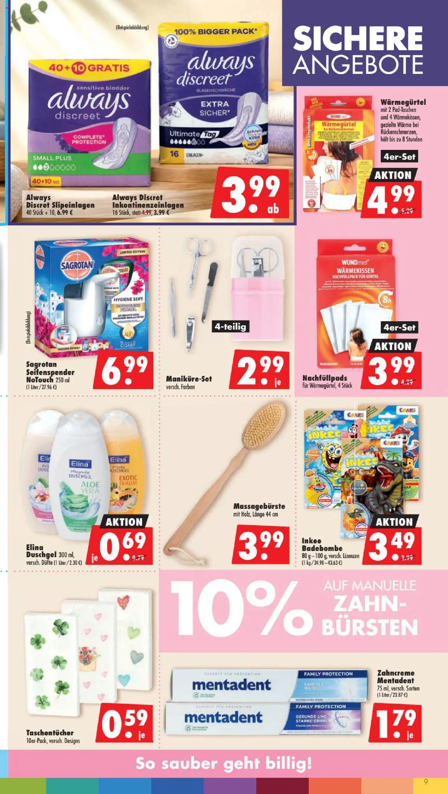 Mäc Geiz Prospekt – gültig ab 31.08.2026 | Seite: 9 | Produkte: Taschentücher, Seifenspender, Duschgel, Gürtel