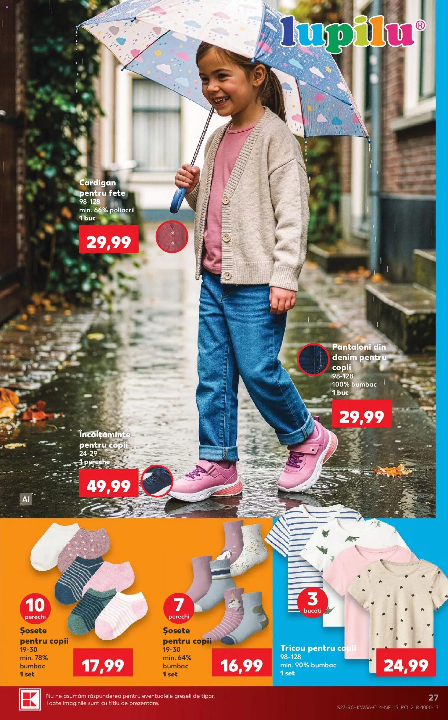 Noul catalog Kaufland – valabil de la 02.09.2026 | Pagină: 27 | Produse: Cardigan, Tricou, Pantaloni, Șosete