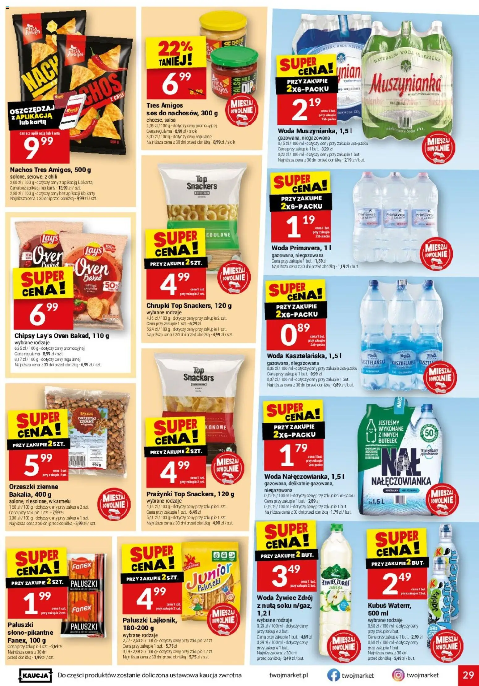 Twój Market gazetka od 27.05.2026 | Strona: 29 | Produkty: Karta, Woda żywiec, Nachos, Muszynianka