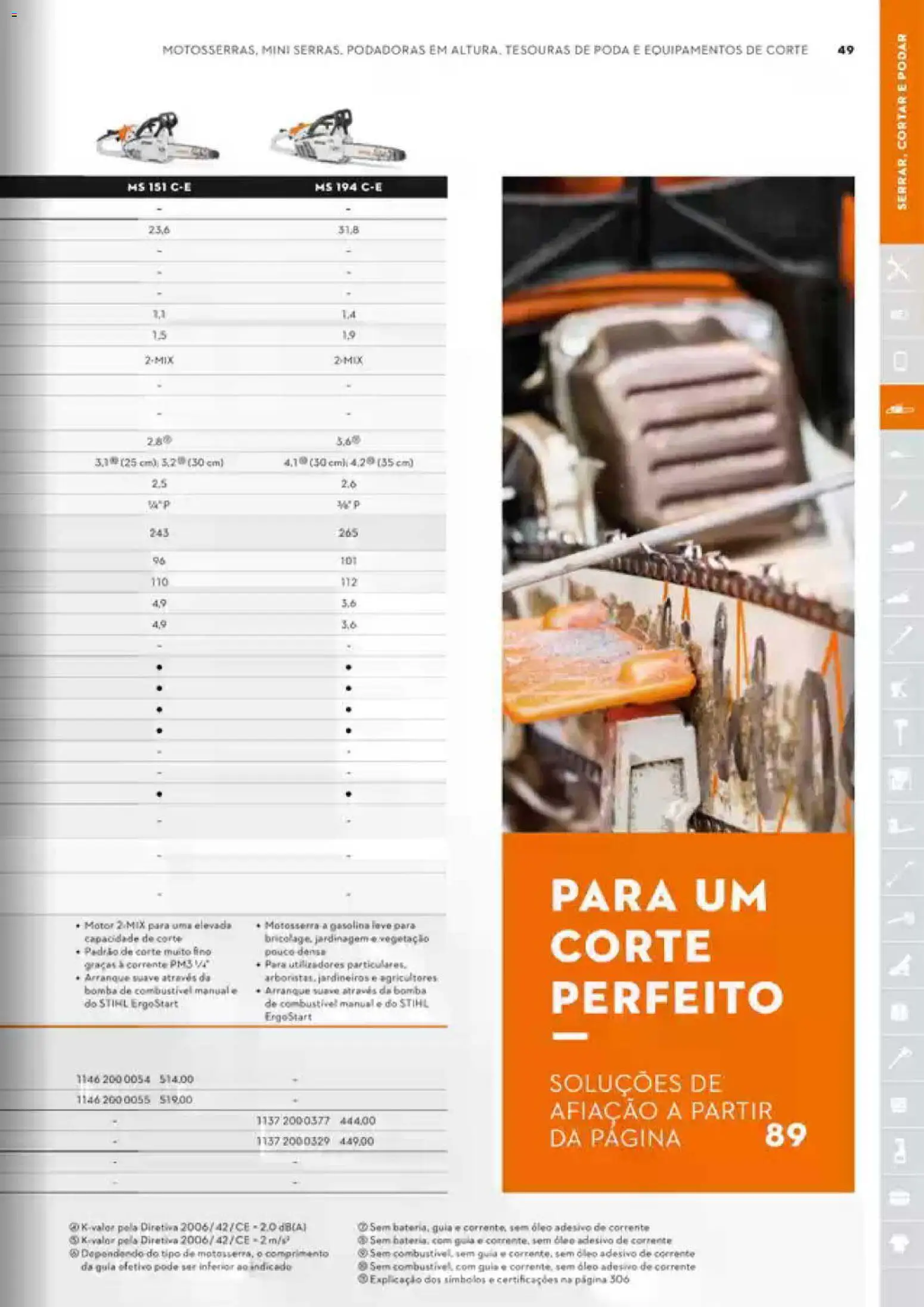 Stihl Catálogo │ válido de 07/09/2026 | Página: 49 | Produtos: Motosserra, Óleo