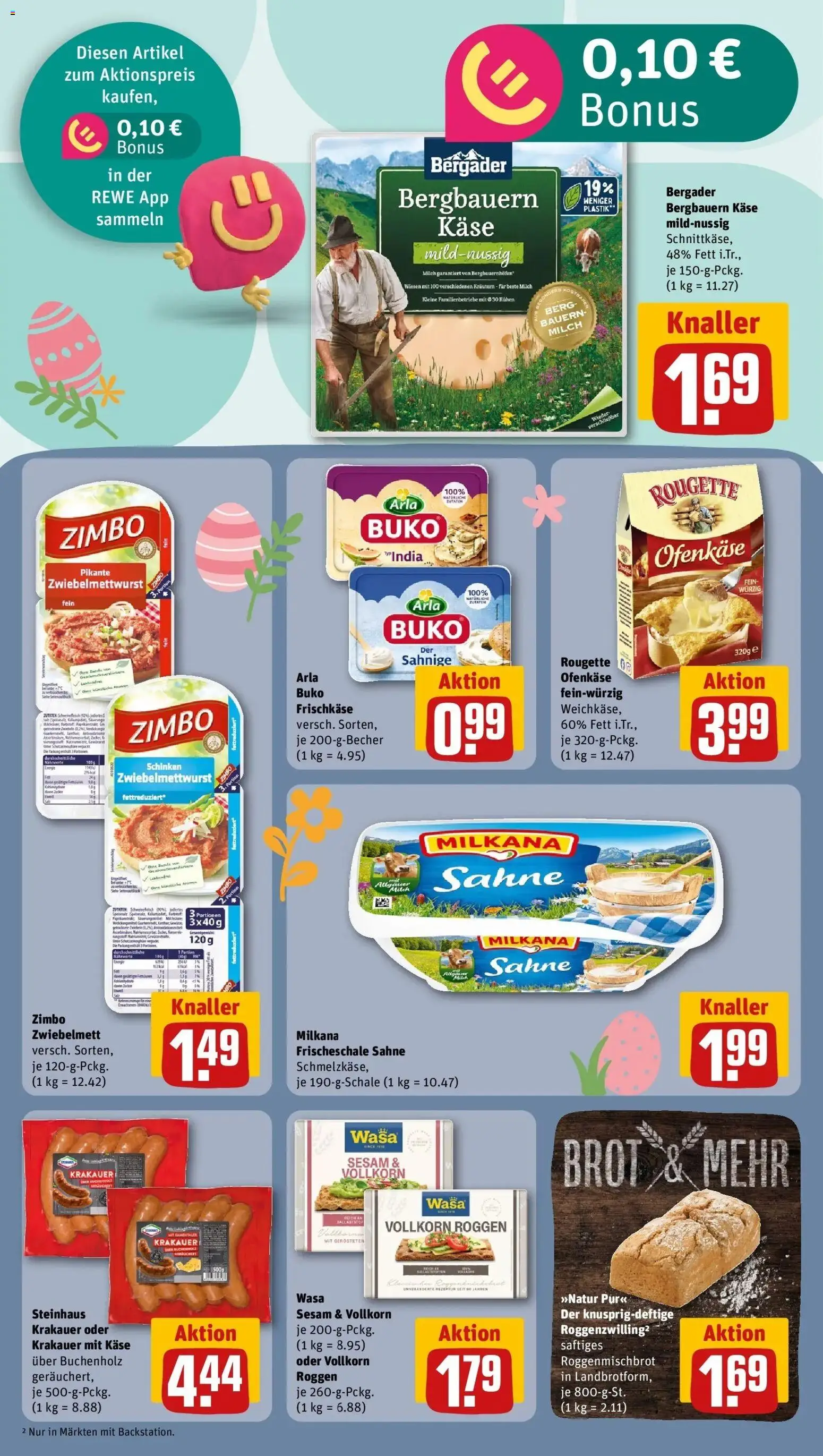 Rewe Prospekt Jena	 – gültig ab 23.03.2026 | Seite: 16 | Produkte: Rougette ofenkase, Schinken, Sahne, Frischkase