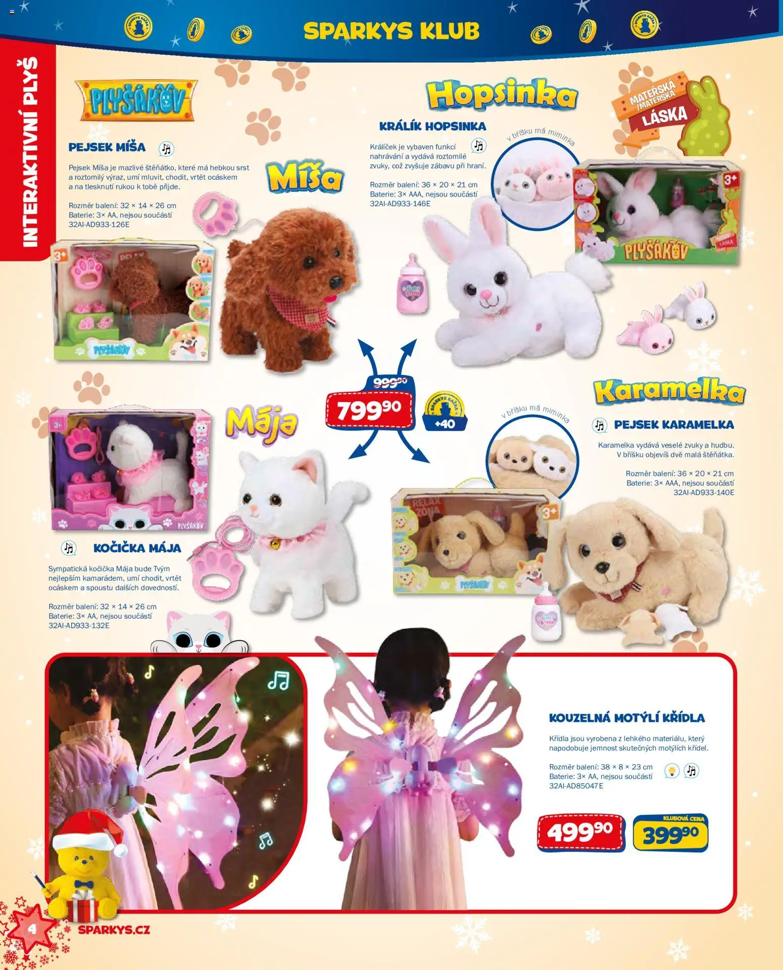 Sparkys katalog Vánoce 2026 od 01.10.2026 | Strana: 4 | Produkty: Králík, Baterie