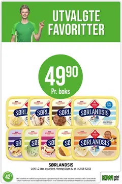 Forhåndsvisning av Kiwi kundeavis gyldig fra 12/10/2026 | Side: 8 | Produkter: Iskrem, Ved, Sørlandsis, Vanilje