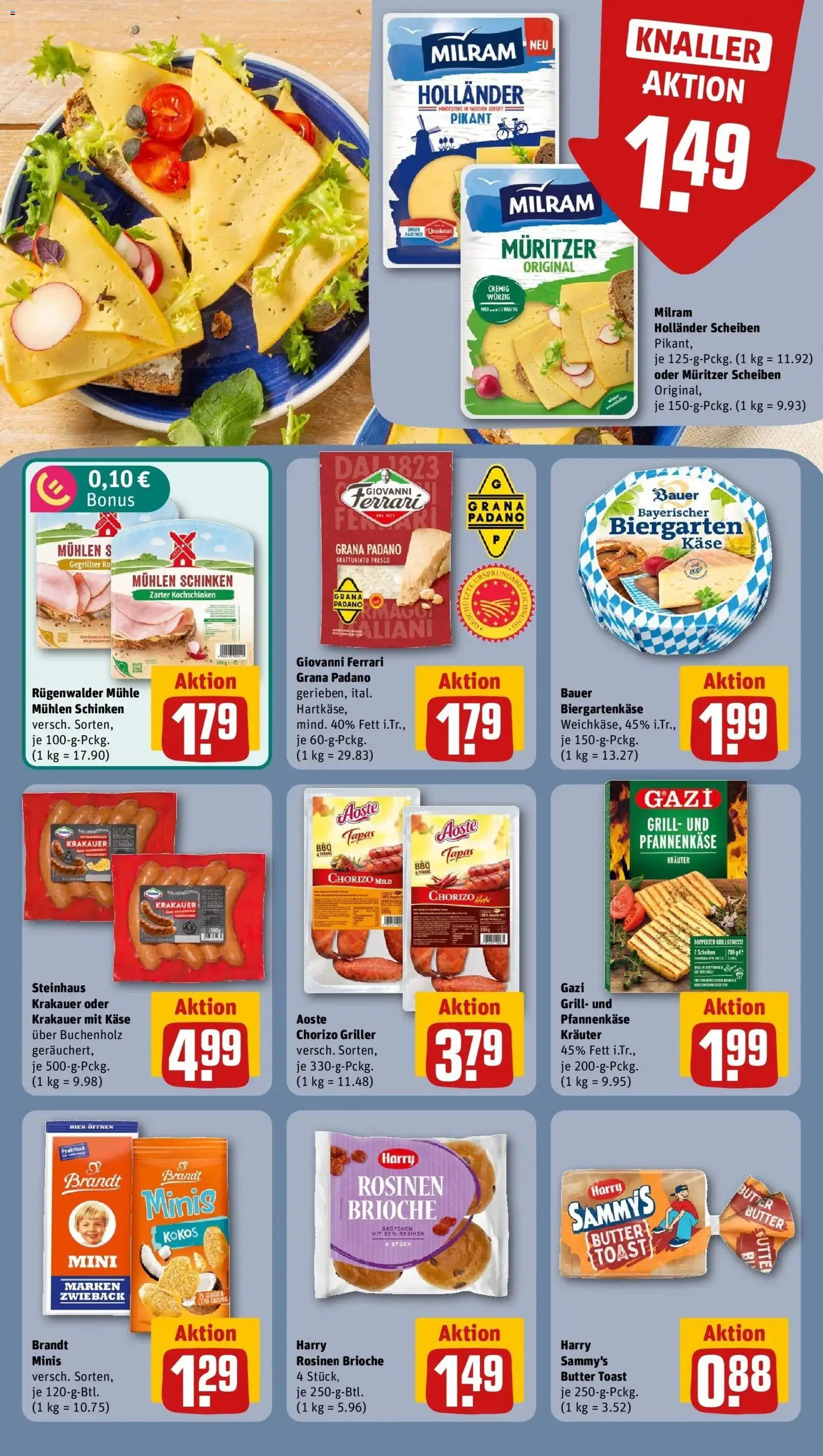 REWE Prospekt ab 10.08.2026 zum Blättern » Angebote | Seite: 18 | Produkte: Grill, Rosinen, Schinken, Griller