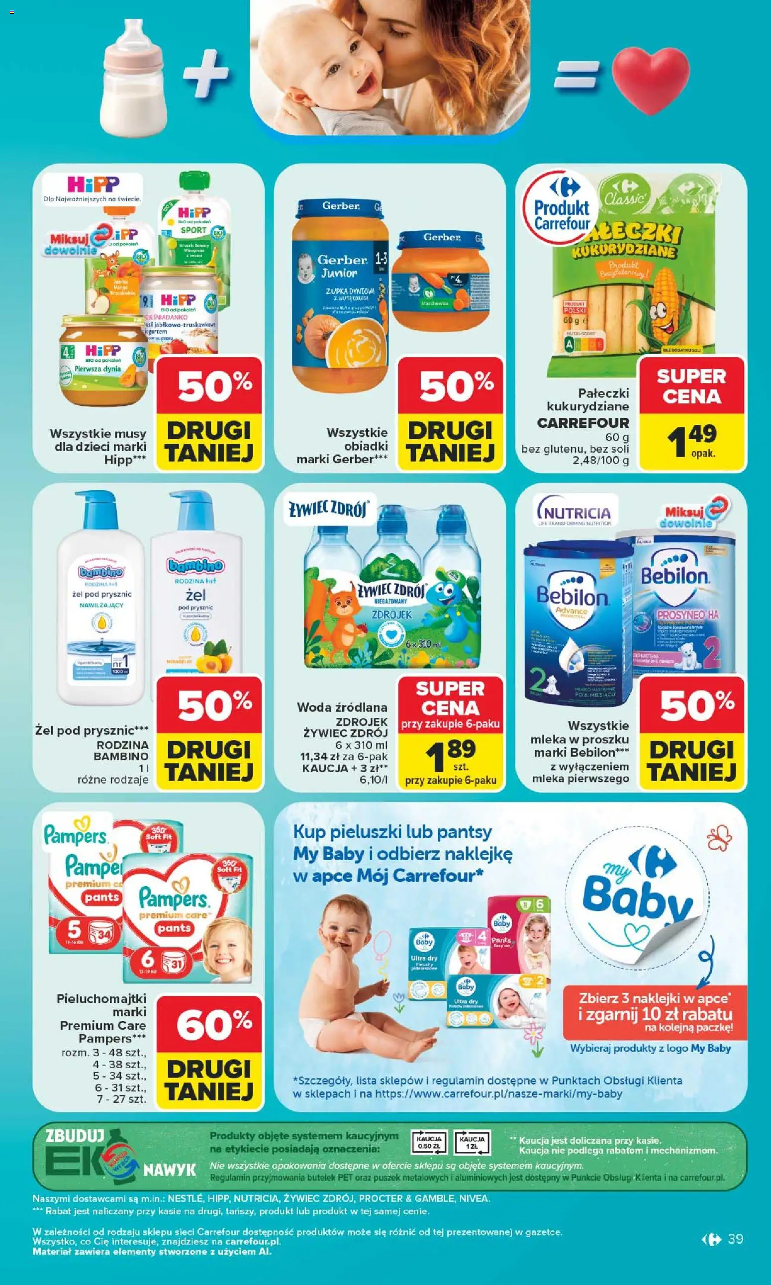 Carrefour gazetka od 08.06.2026 | Strona: 41 | Produkty: Woda źródlana, Prysznic, Mleko, Marchewka