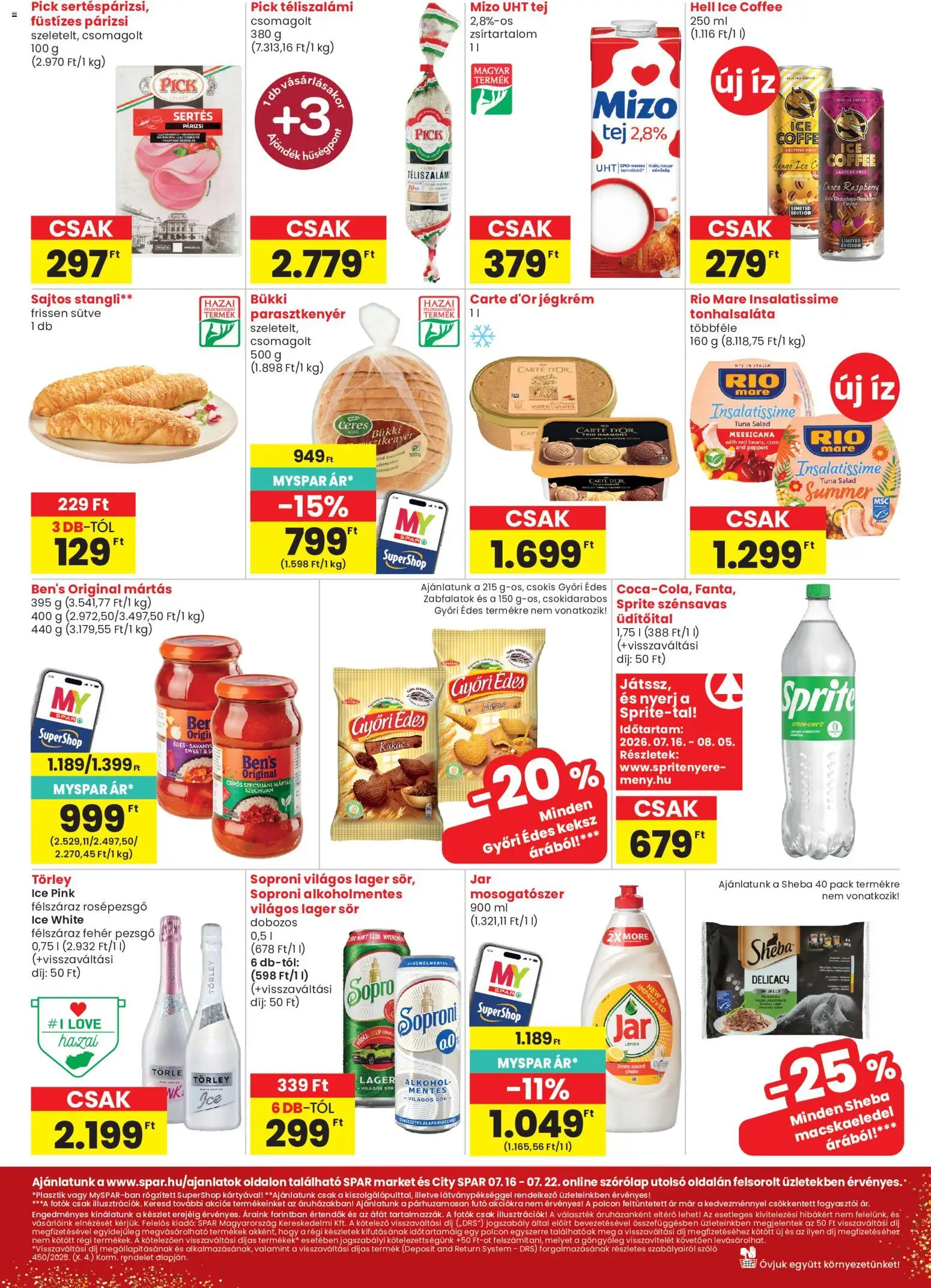 Spar akciós ujság - amely érvényes a következő dátumtól: 2026.07.16. | Oldal: 2 | Termékek: Szőlő, Fanta, Mosogatószer, Párizsi