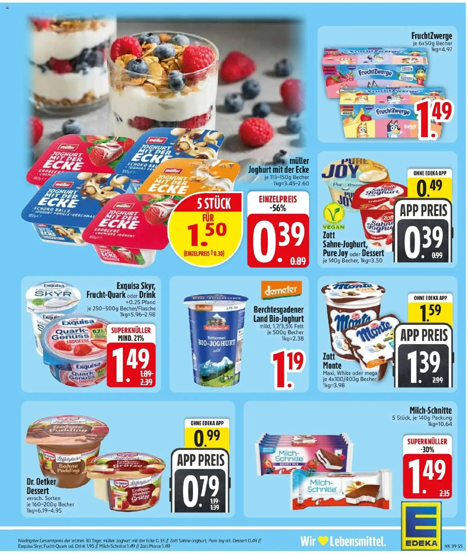 Edeka Prospekt München (ab 21.09.2026) » Angebote Online | Seite: 7 | Produkte: Quark, Milch, Exquisa, Sahne