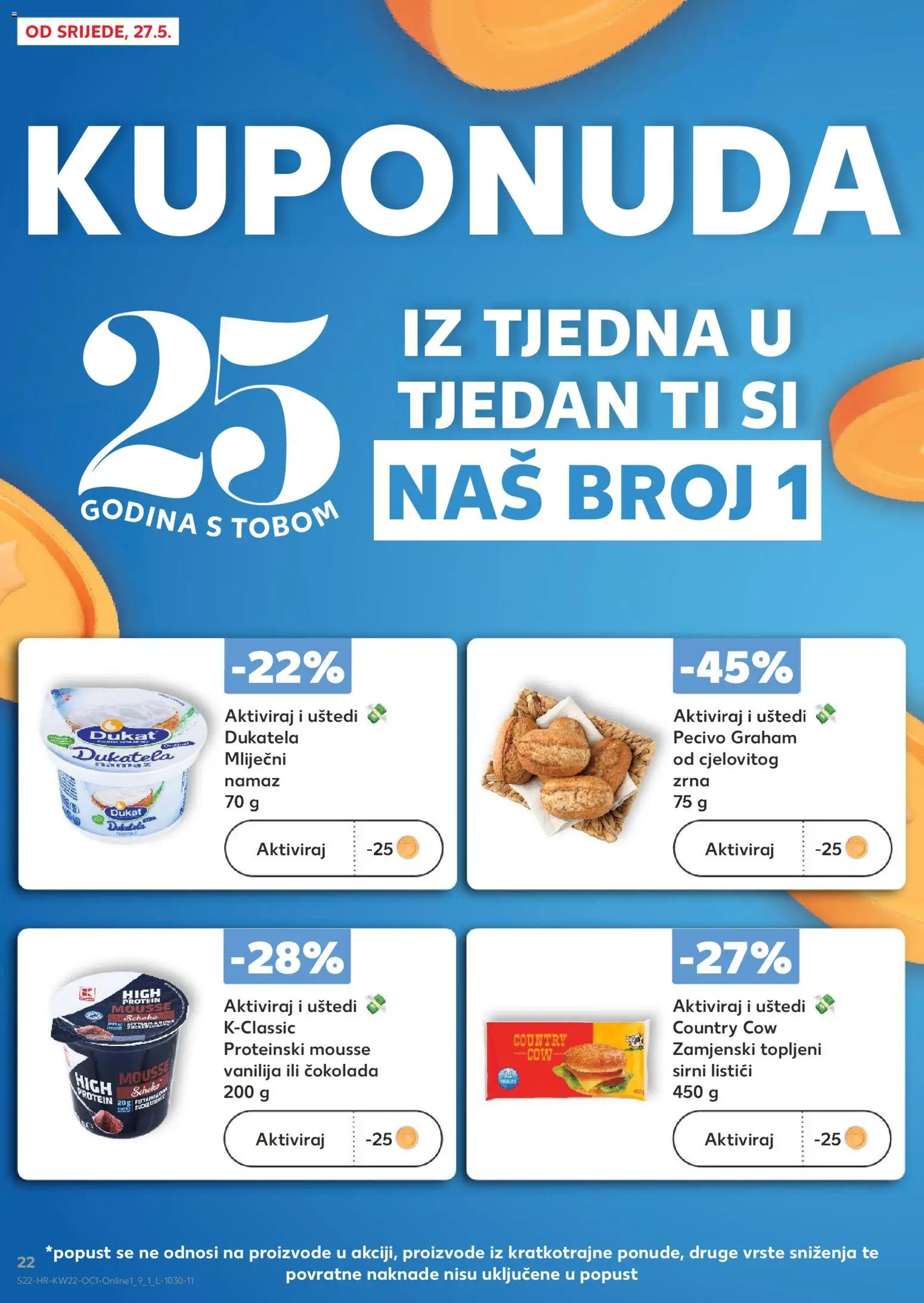 Kaufland HR akciós ujság - amely érvényes a következő dátumtól: 27.05.2026 | Oldal: 22 | Termékek: Protein