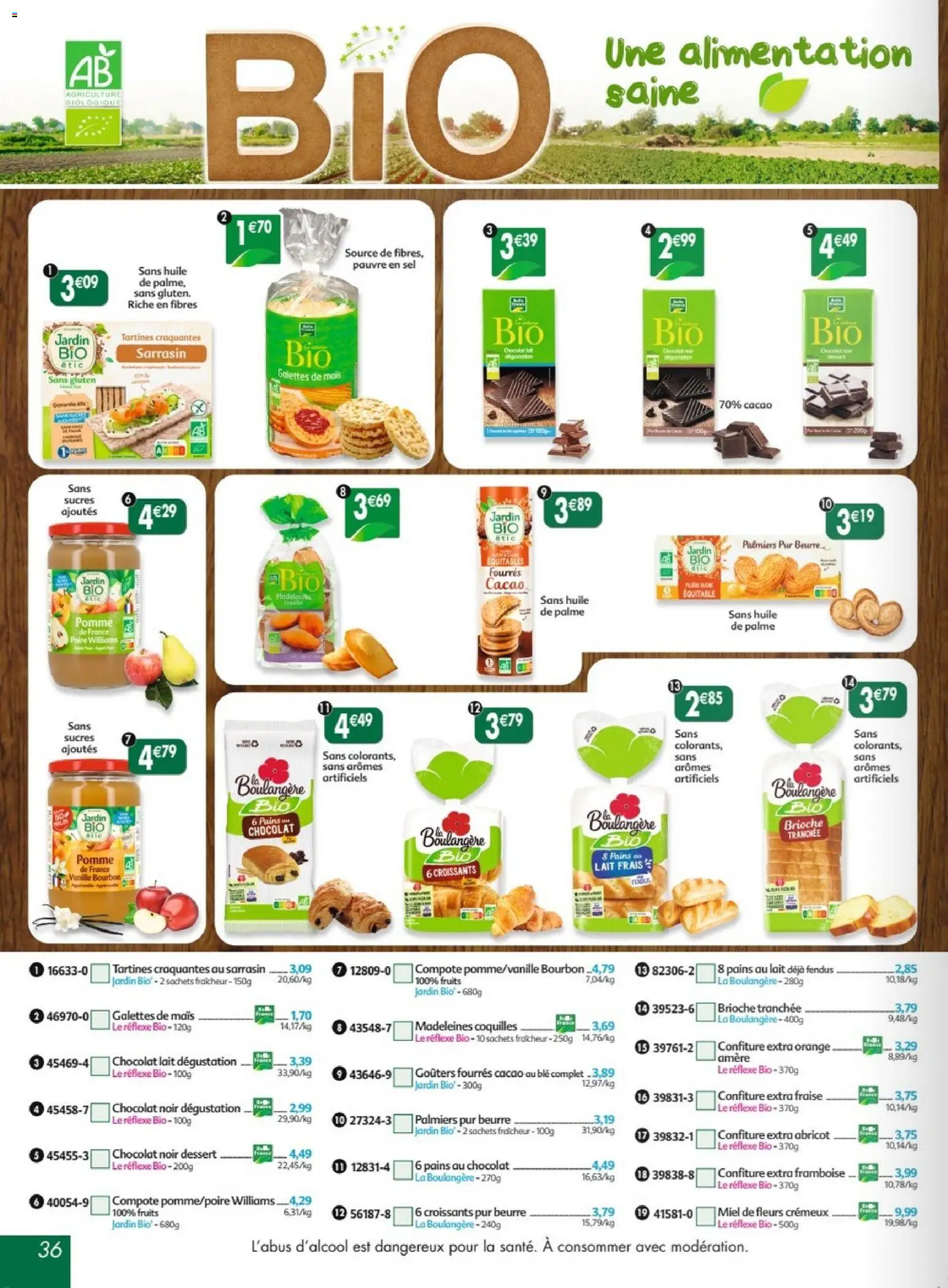 {H1} | Page: 36 | Produits: Fraise, Miel de fleurs, Pomme, Blé