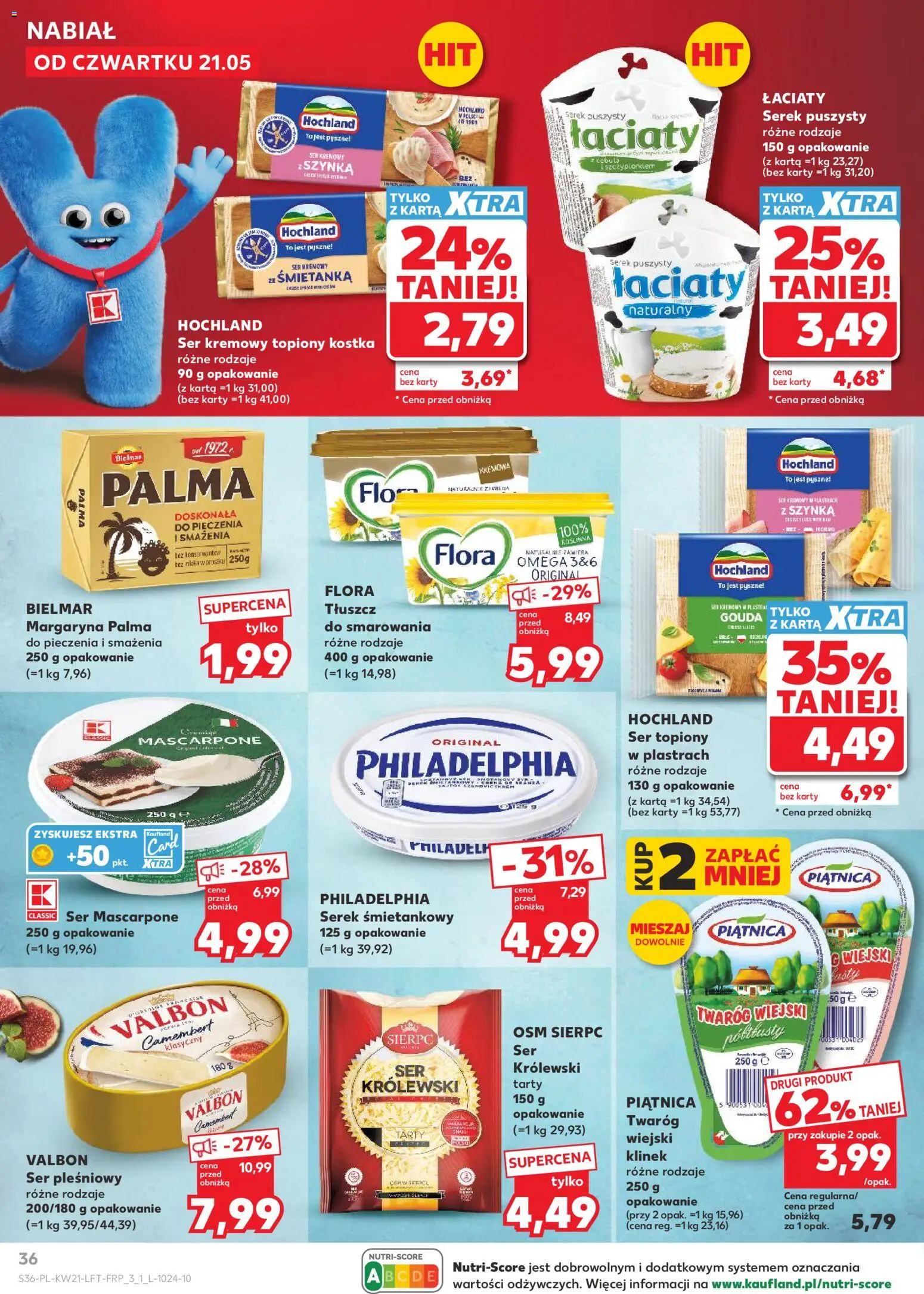 Kaufland gazetka od 21.05.2026 | Strona: 36 | Produkty: Ser pleśniowy, Mascarpone, Ser mascarpone, Twaróg