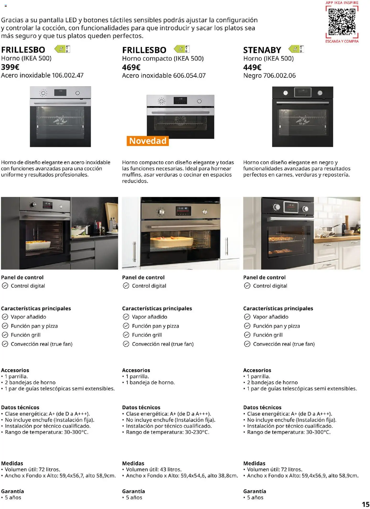Catálogo IKEA Electrodomésticos │ válido desde el 07.05.2026 | Página: 15 | Productos: Pan, Pizza, Horno, Bandeja