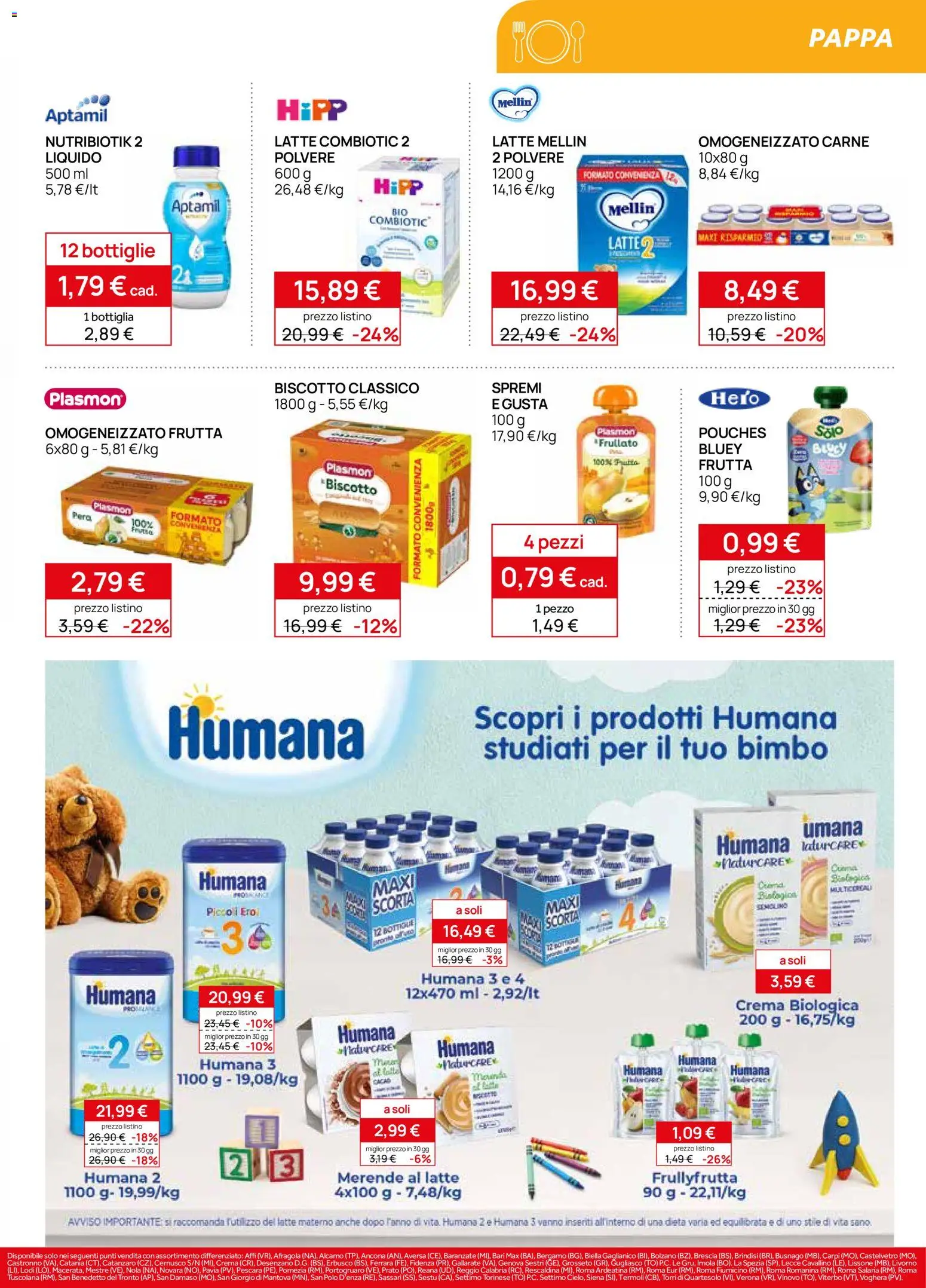 Volantino Prenatal del 20/08/2026 | Pagina: 25 | Prodotti: Frutta, Latte, Pera, Polo