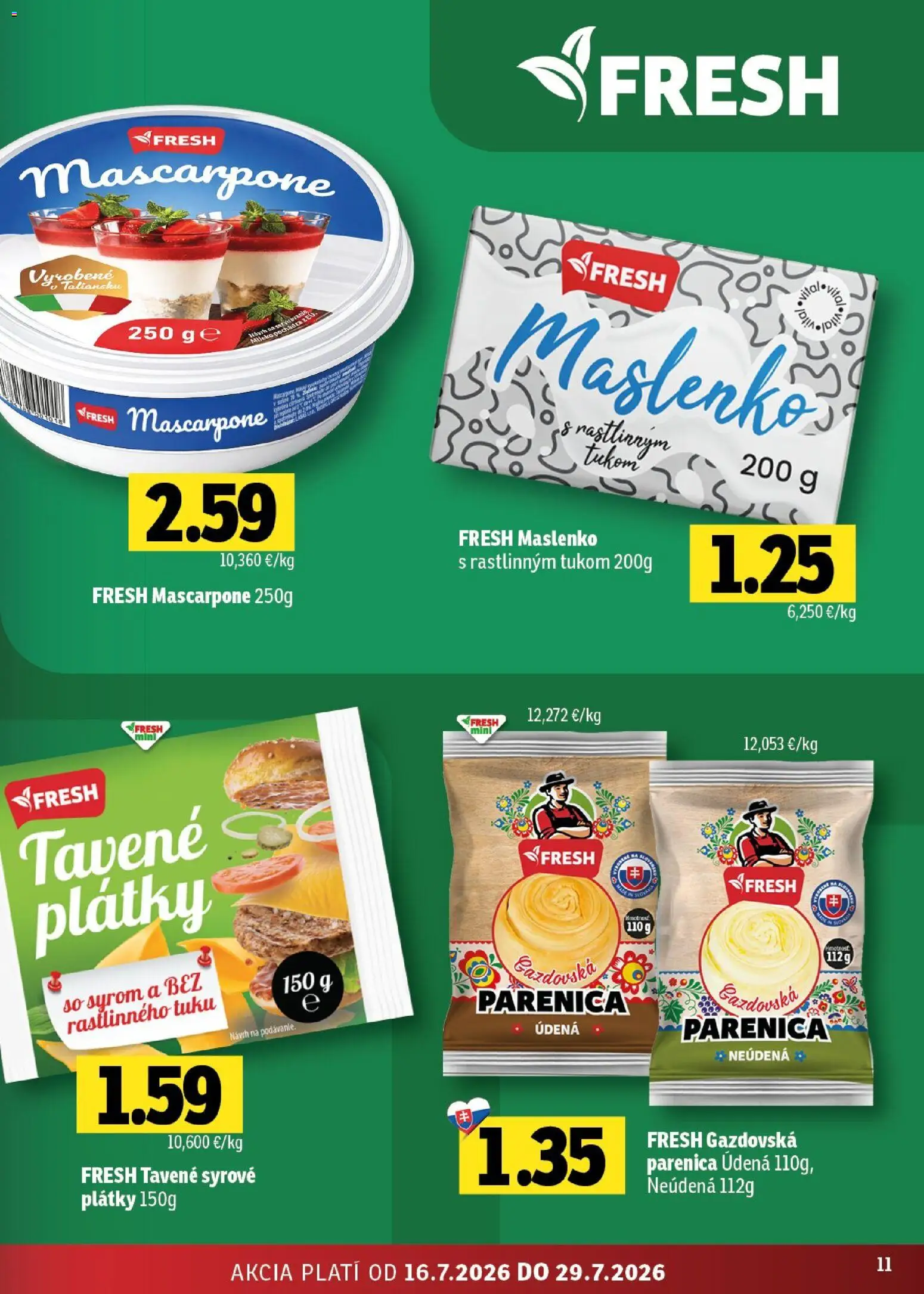 Nové Fresh akcie – leták je platný od 16.07.2026 | Strana: 11
