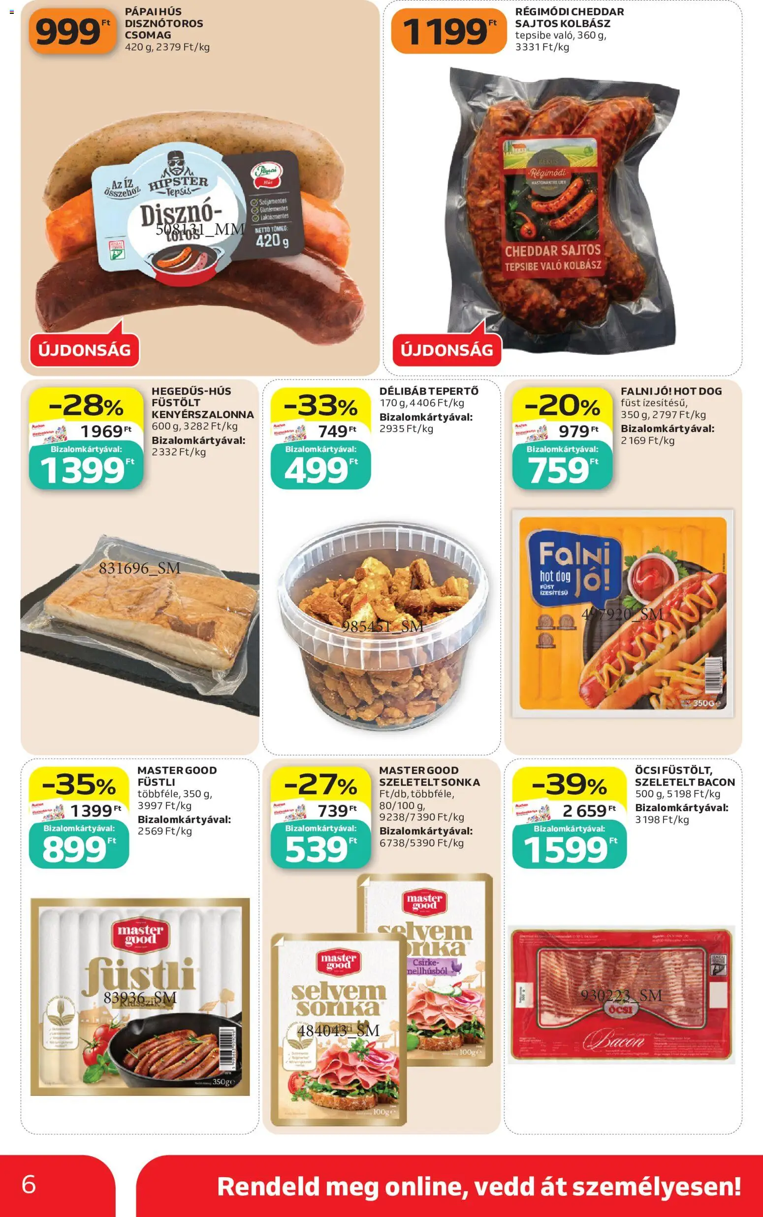 Auchan akciós ujság - amely érvényes a következő dátumtól: 2026.10.15. | Oldal: 6 | Termékek: Hot dog, Kolbász, Laktózmentes, Kenyérszalonna