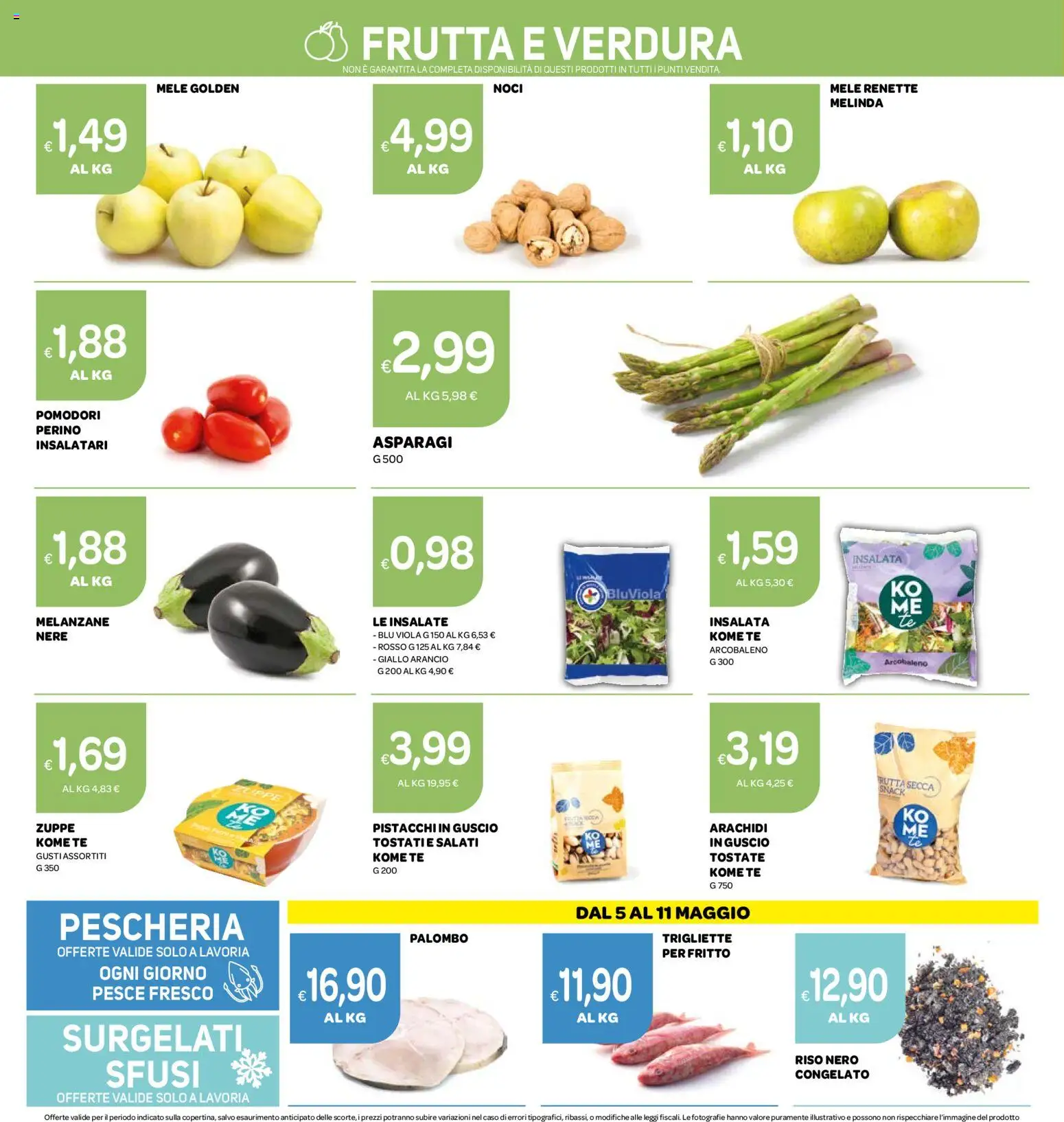 Volantino Ekom del 05.05.2026 | Pagina: 6 | Prodotti: Mele, Riso, Insalata, Melanzane