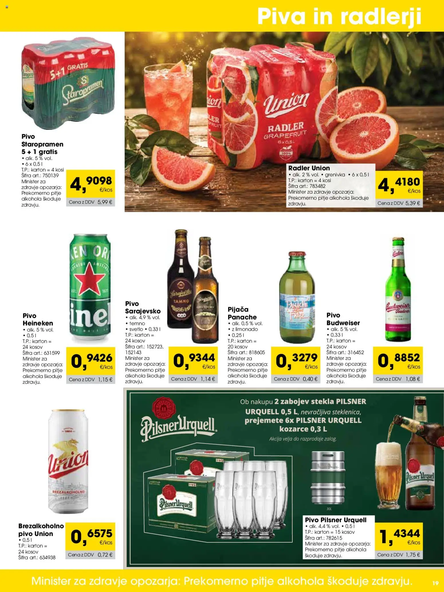 Novi Tuš katalog ponudbe – veljaven od 01.06.2026 | Stran: 19 | Izdelki: Falafel, Steklenica, Pivo, Grenivka