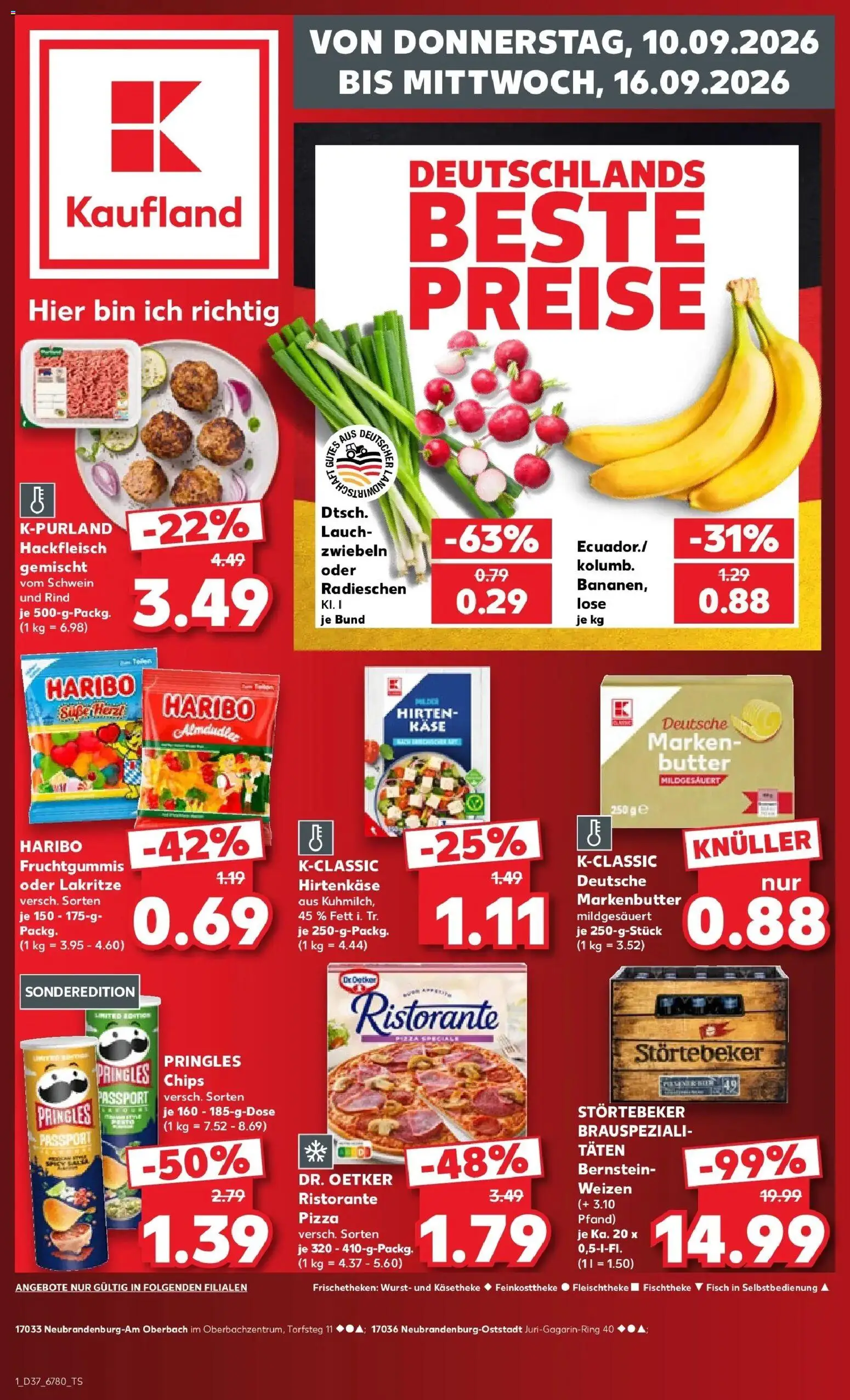 Prospekt Kaufland ab 10.09.2026 » Angebote Online zum Blättern | Seite: 1 | Produkte: Haribo, Wurst, Pizza, Hackfleisch
