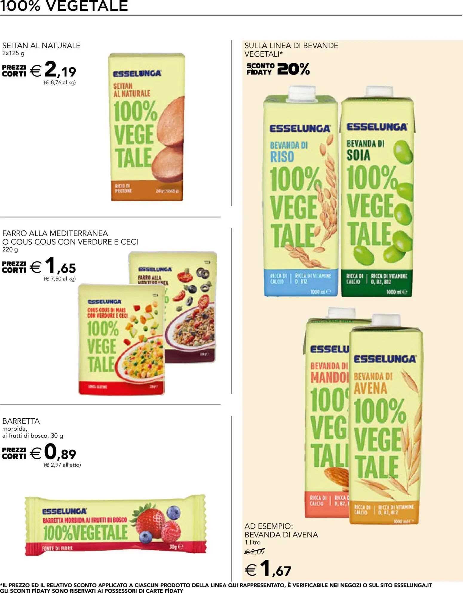 Volantino Esselunga S del 08.06.2026 | Pagina: 4 | Prodotti: Riso, Ceci, Verdure, Seitan