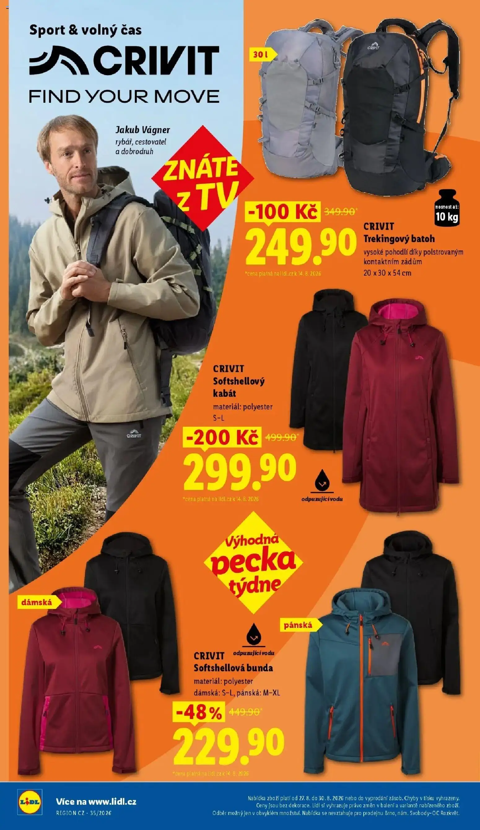 Lidl leták od 24.08.2026 - Nový akční leták | Strana: 18 | Produkty: Bunda, Kabát, Batoh, Tv