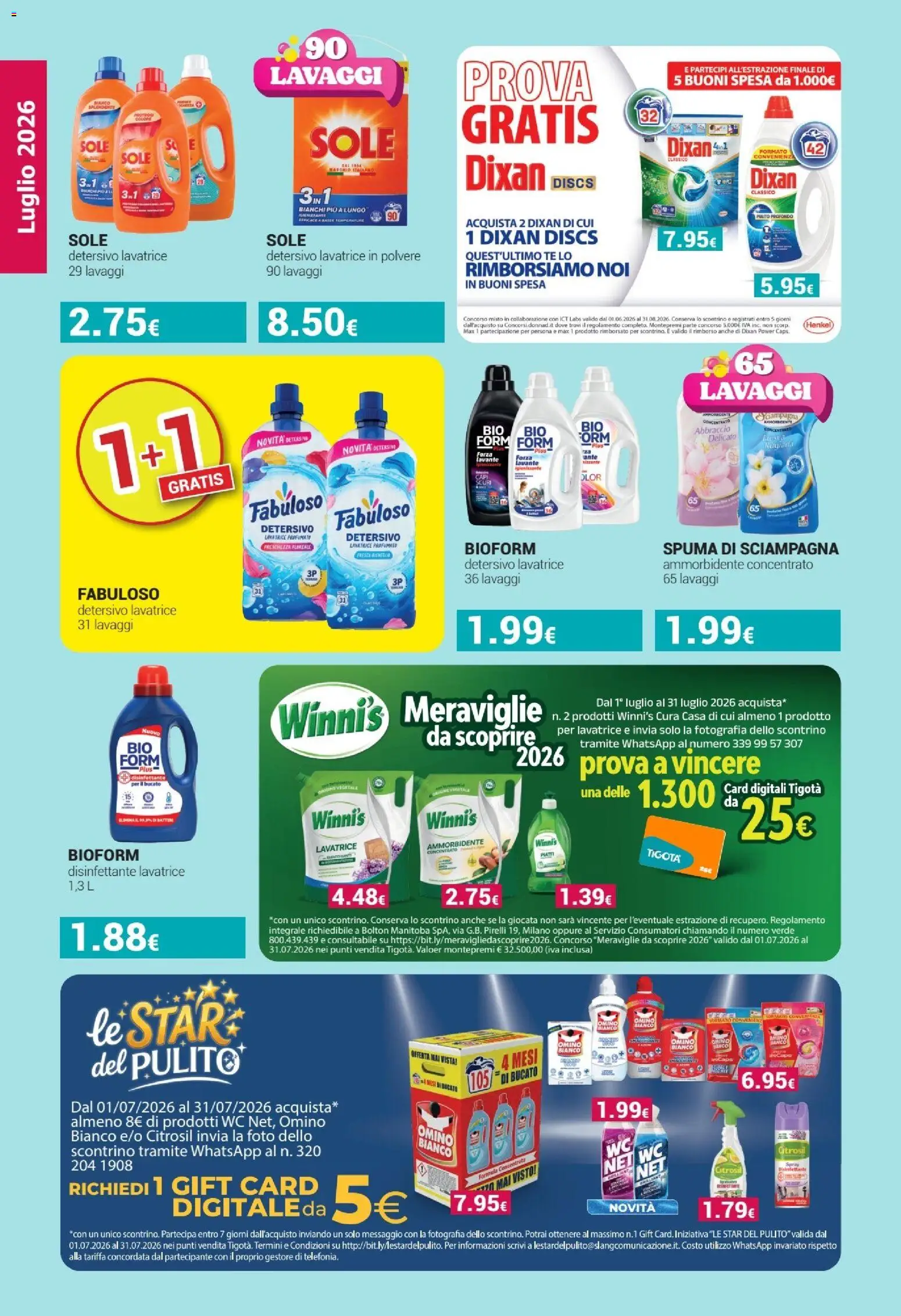 Volantino Tigotà del 01/07/2026 | Pagina: 18 | Prodotti: Ammorbidente, Tè, Lavatrice, WC