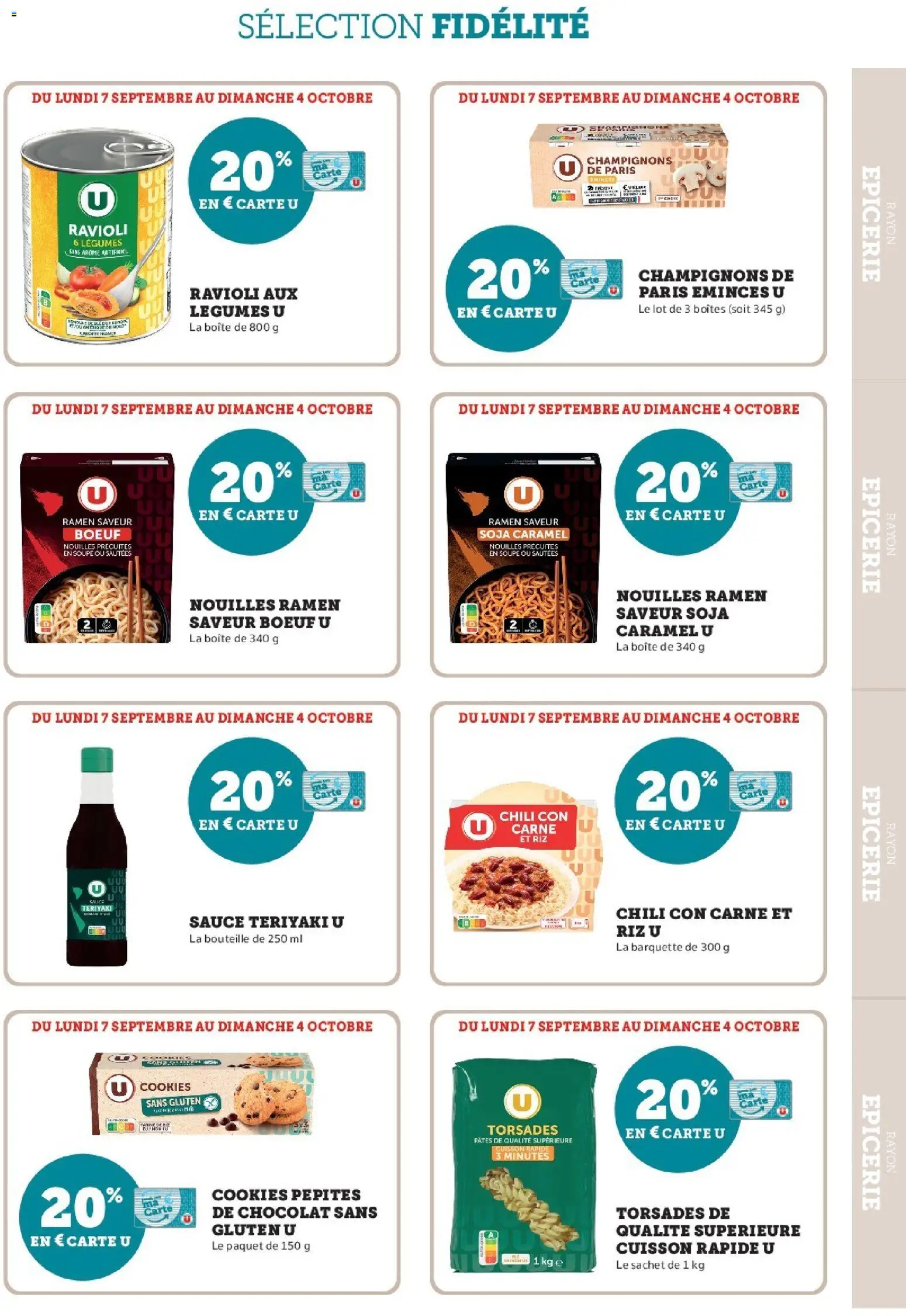 {H1} | Page: 29 | Produits: Pépites de chocolat, Chili con carne, Chocolat, Nouilles