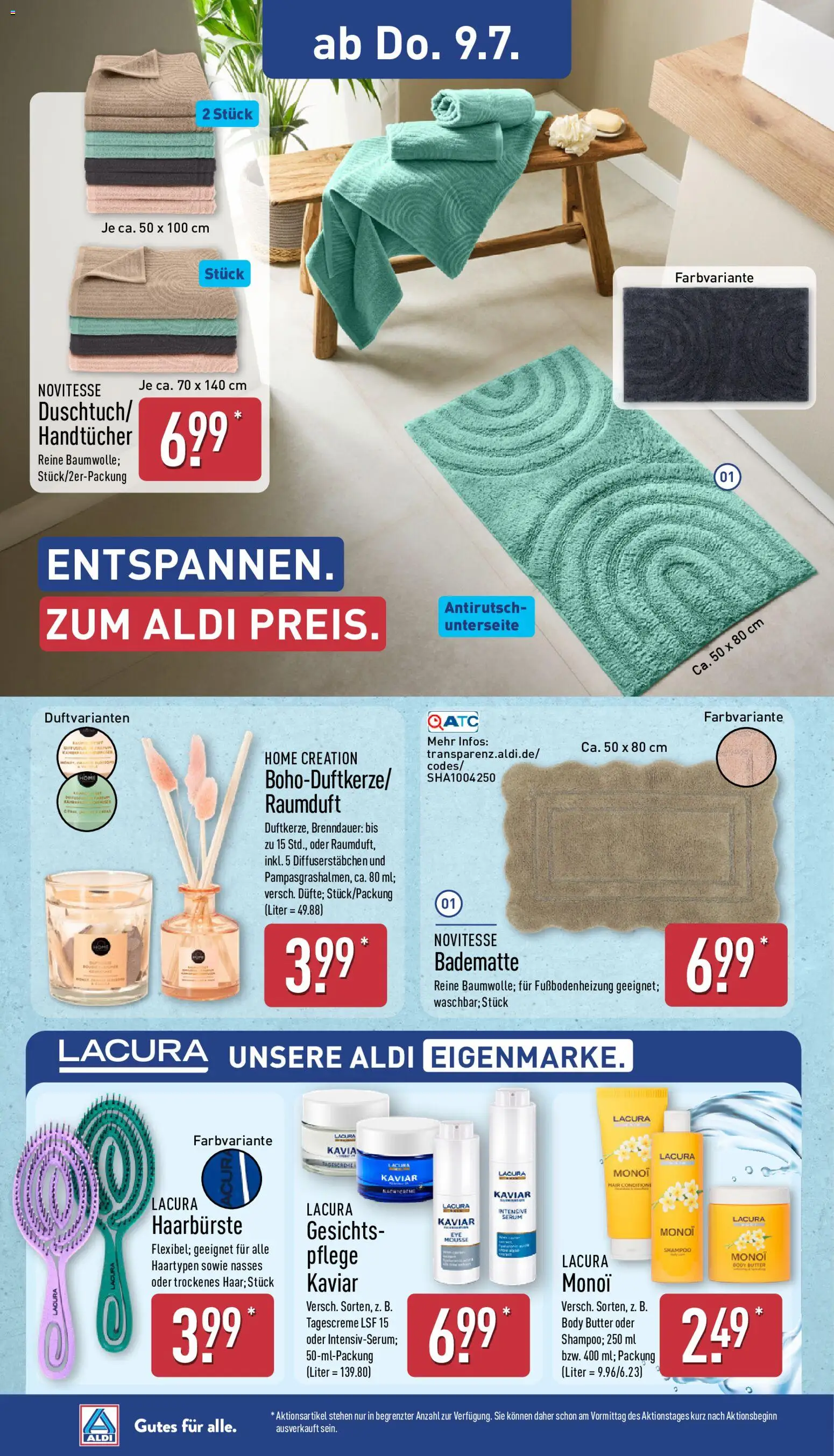 Aldi Prospekt – gültig ab 06.07.2026 | Seite: 22 | Produkte: Butter, Serum, Tagescreme, Home creation