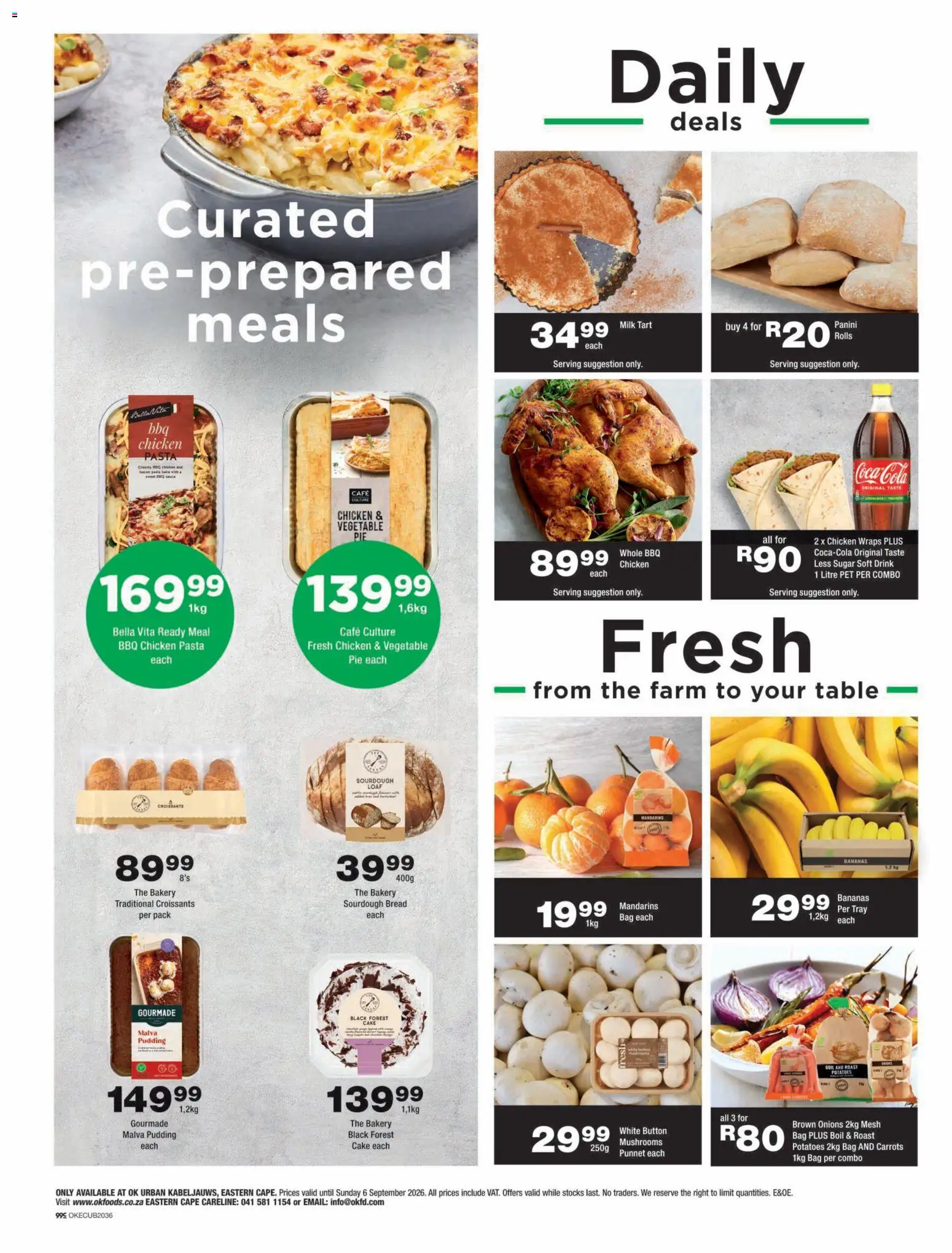 New OK Foods catalogue – valid from 25/08/2026 | Page: 2 | Products: Tray, Bread, Pasta, Onions