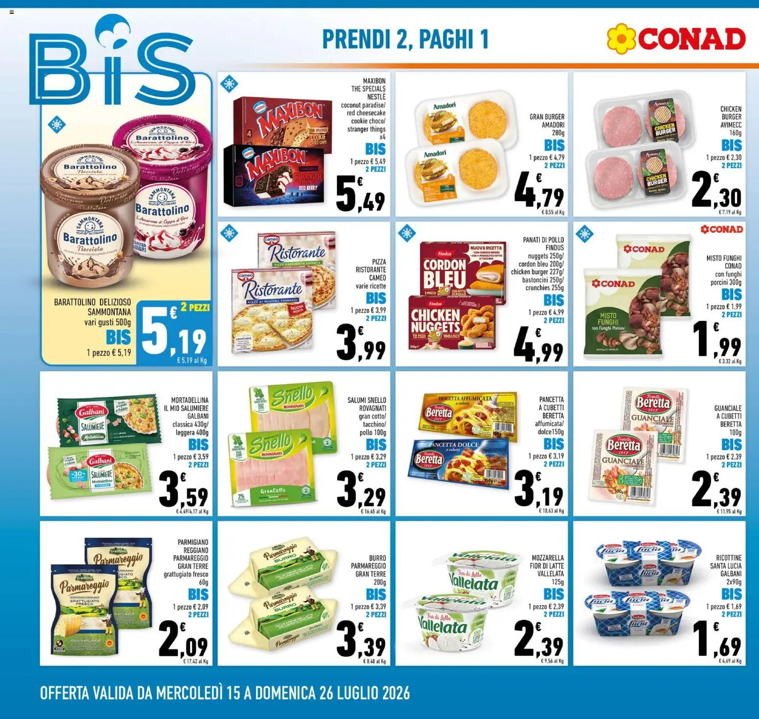 Volantino Conad del 15/07/2026 | Pagina: 2 | Prodotti: Pizza, Nuggets, The, Mortadella