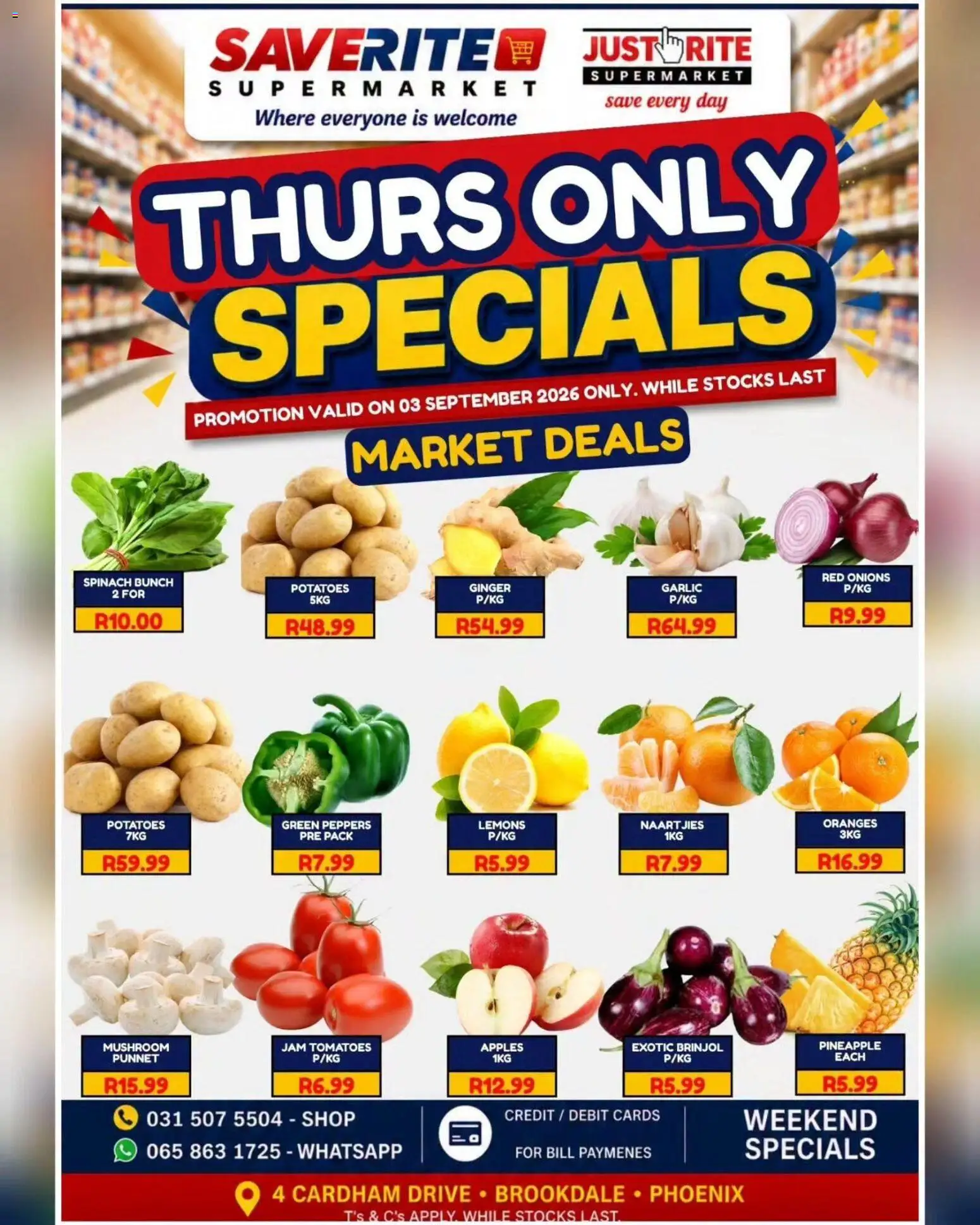 New Saverite catalogue – valid from 03/09/2026 | Page: 1 | Products: Jam, Oranges, Potatoes, Onions