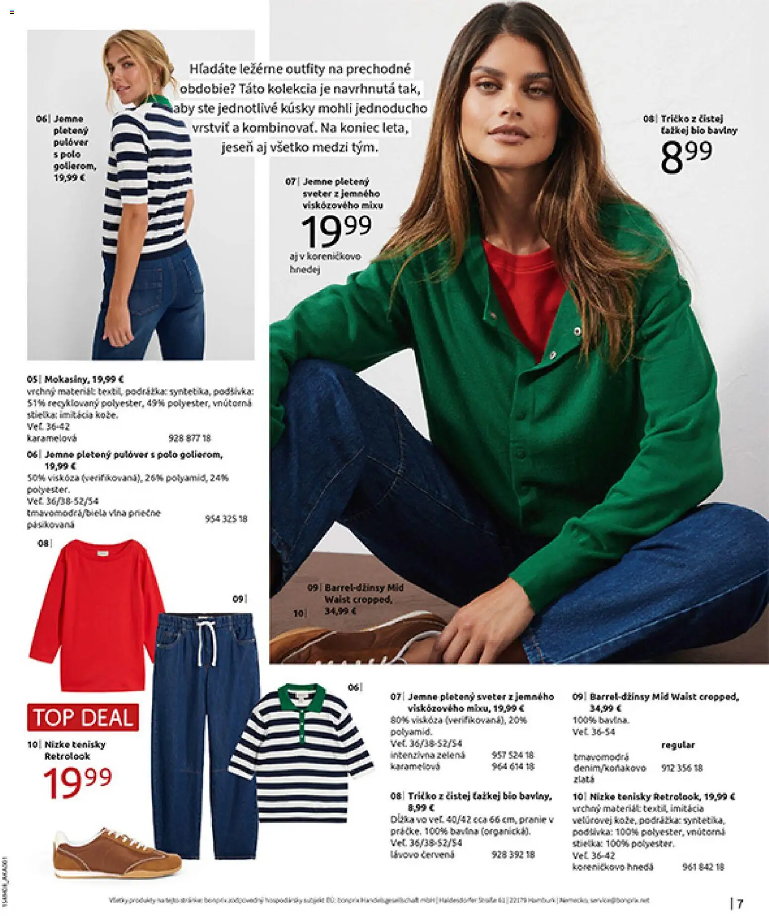 Nové Bonprix akcie – leták je platný od 10.08.2026 | Strana: 9 | Produkty: Tričko, Sveter, Tenisky