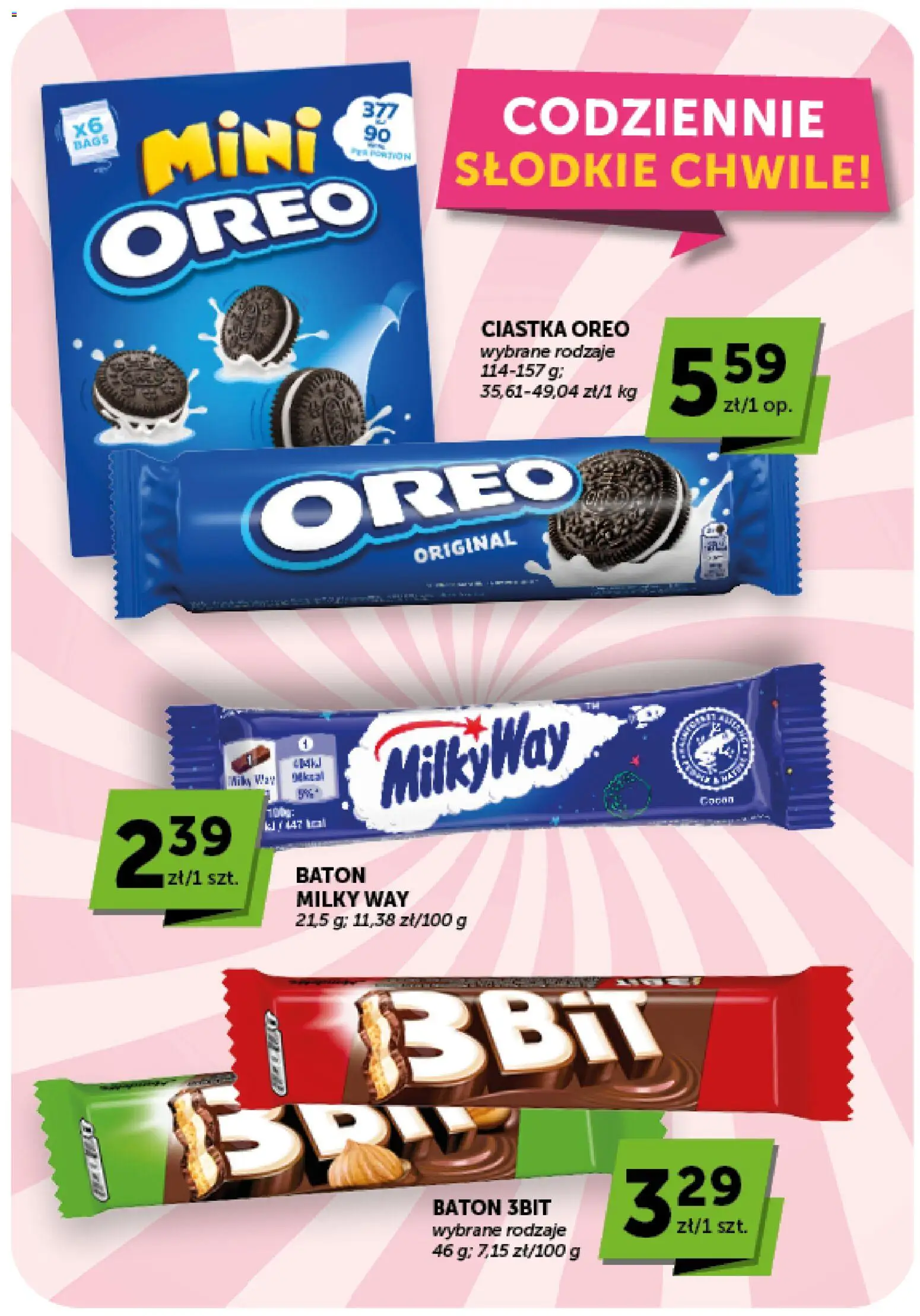 Groszek gazetka - Minimarket od 13.08.2026 | Strona: 18 | Produkty: Oreo, Ciastka Oreo, Baton, Ciastka