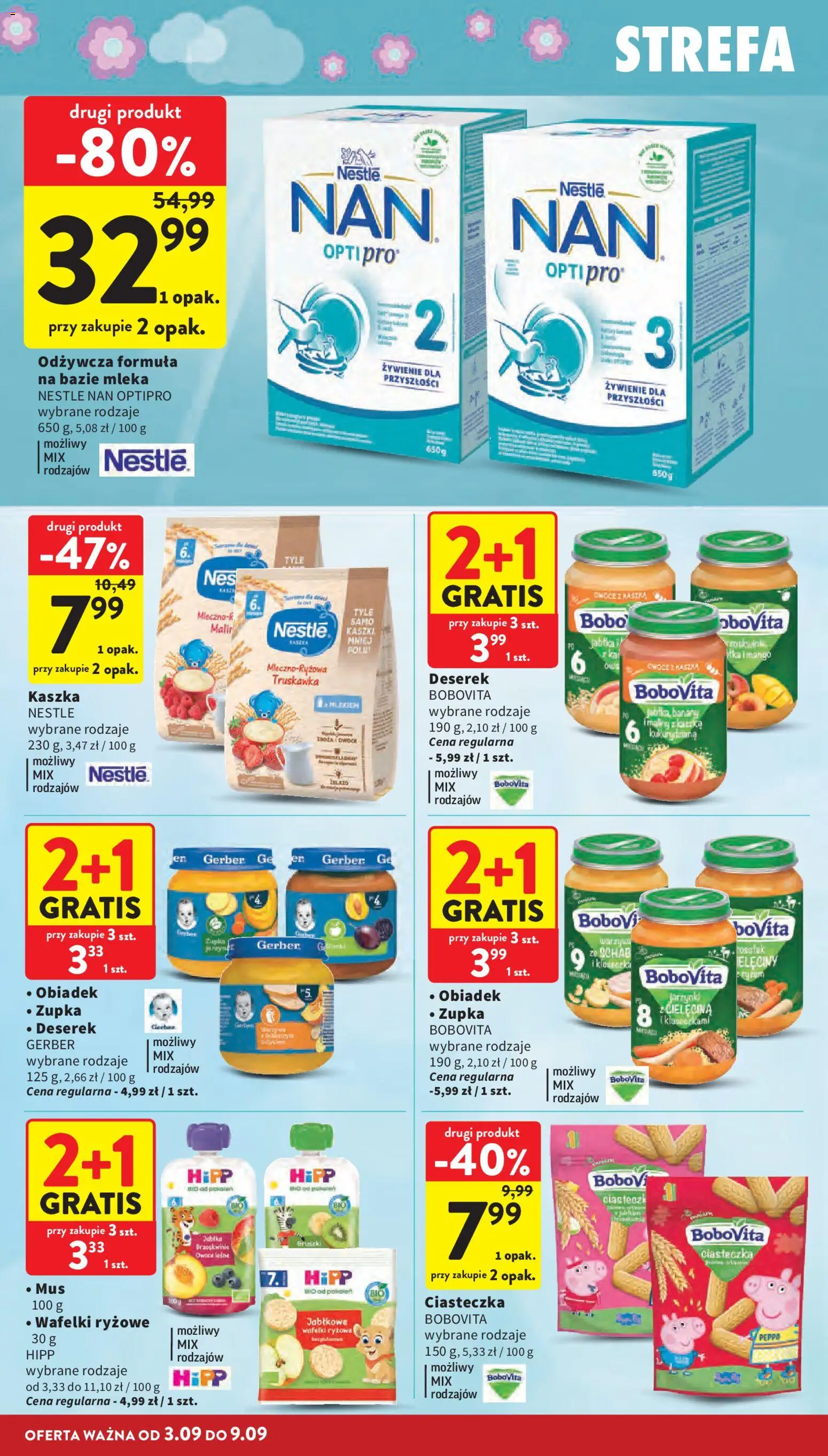Intermarche gazetka od 03.09.2026 | Strona: 34 | Produkty: Mango, Kaszka bobovita, Schab, Owoce leśne