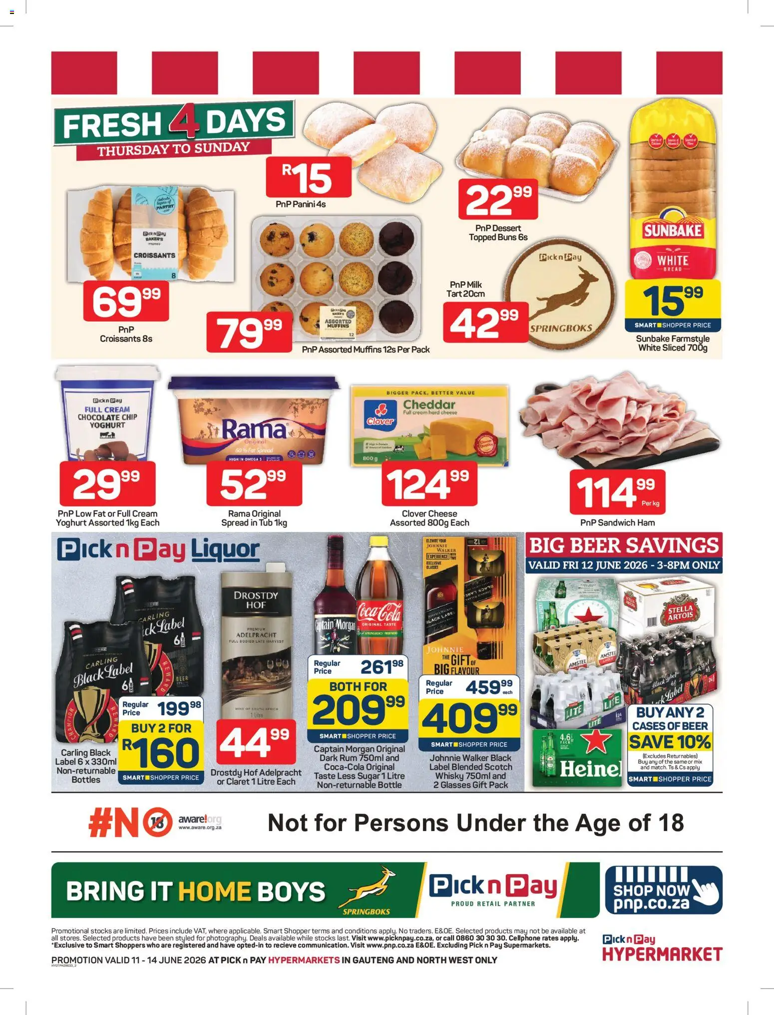 New Pick n Pay catalogue – valid from 11.06.2026 | Page: 2 | Products: Rum, Ham, Cream, Fat spread