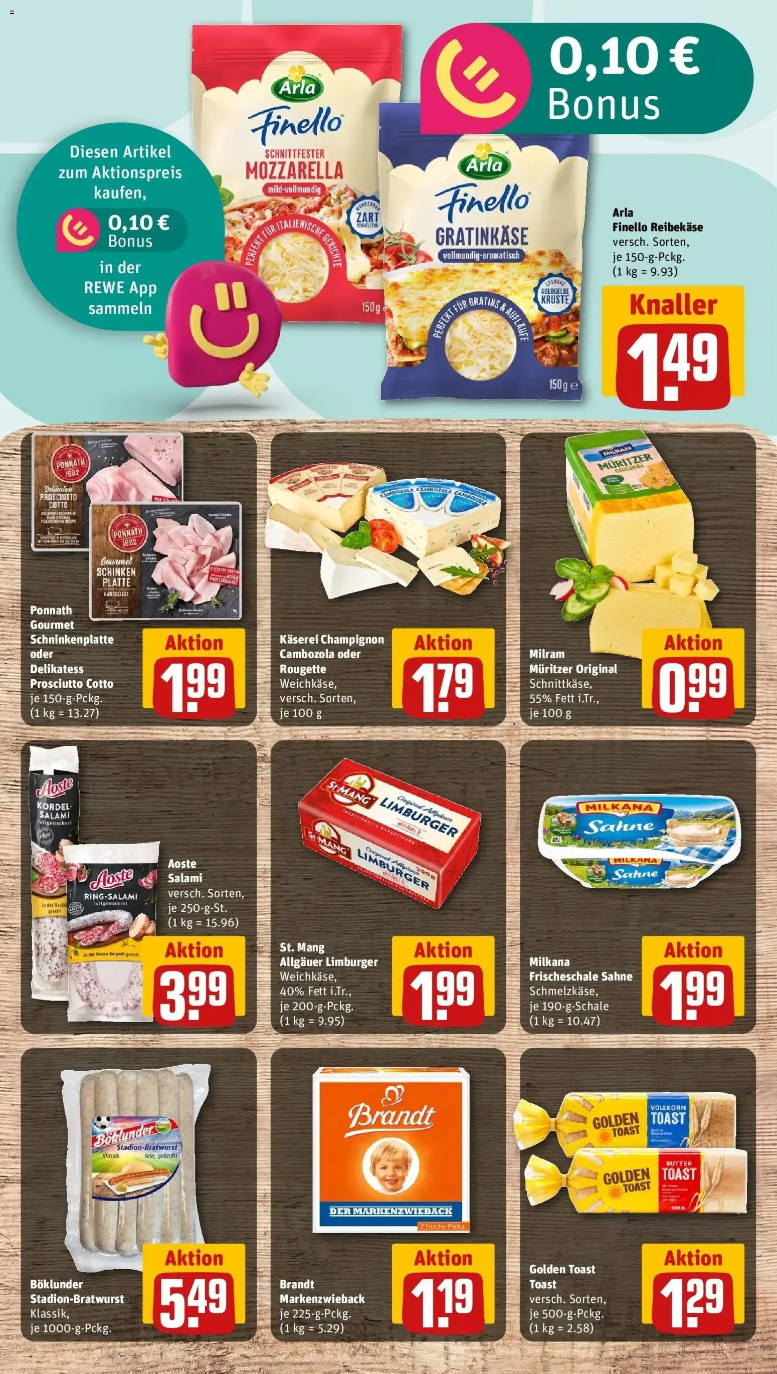 REWE Prospekt ab 28.09.2026 zum Blättern » Angebote | Seite: 15 | Produkte: Butter, Milkana, Mozzarella, Salami