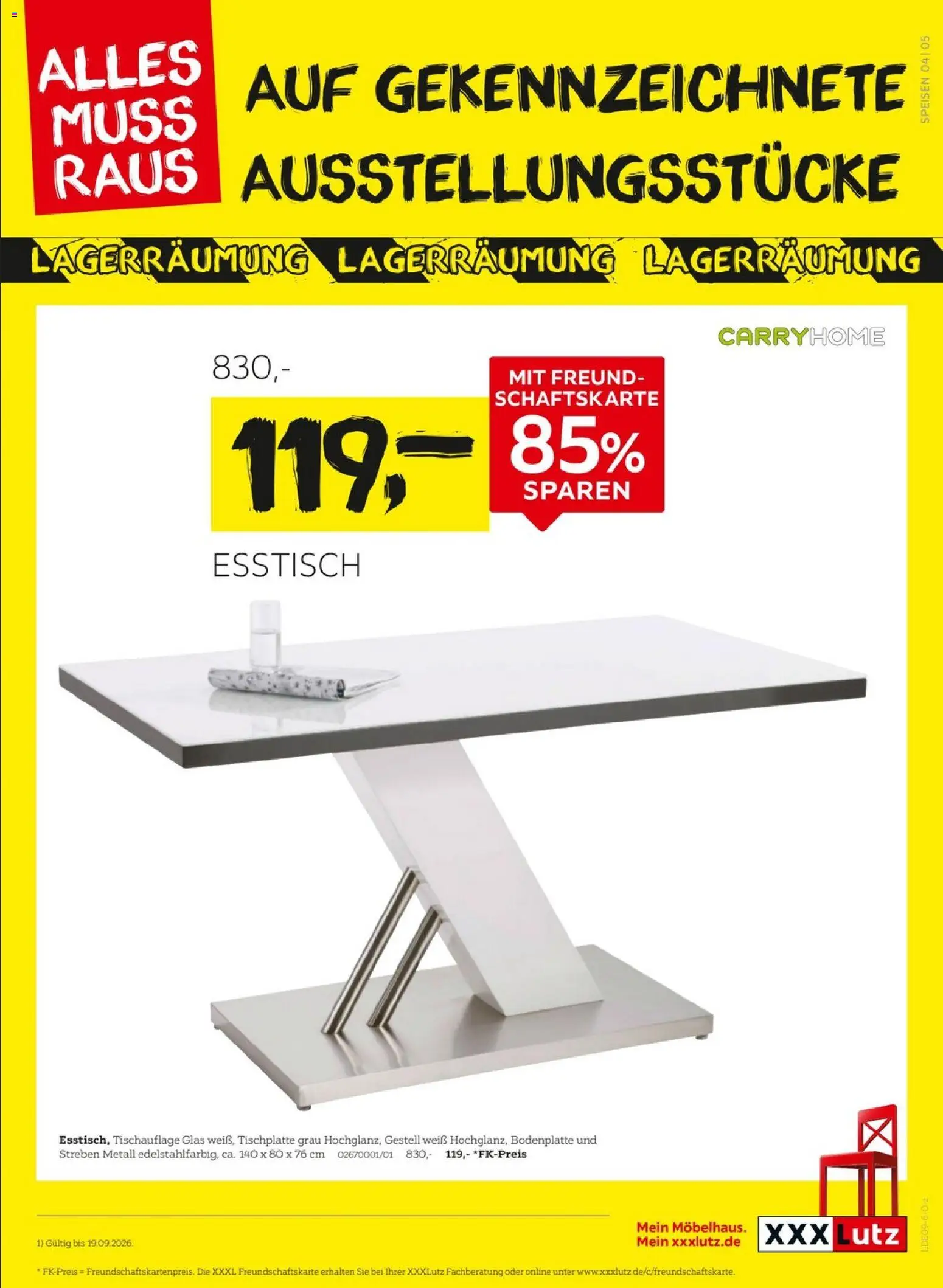 XXXLutz Größte Lagerräumung 2 – gültig ab 12.09.2026 | Seite: 5 | Produkte: Esstisch