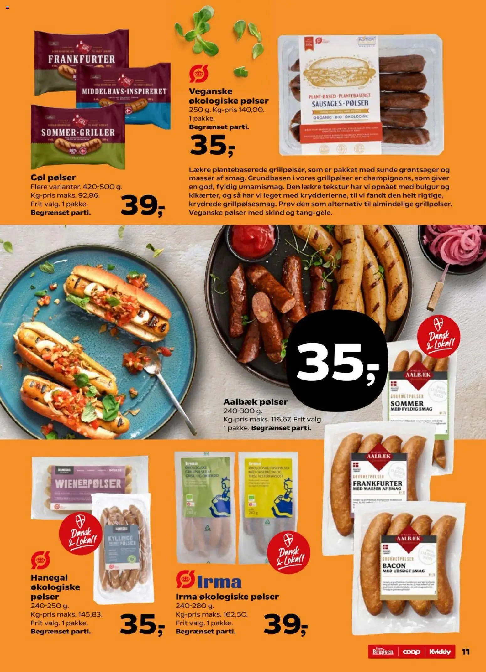 Kvickly tilbudsavis – gyldig fra 24.04.2026 | Side: 11 | Produkter: Veganske Pølser, Aparelho de barbear, Bacon, Søm