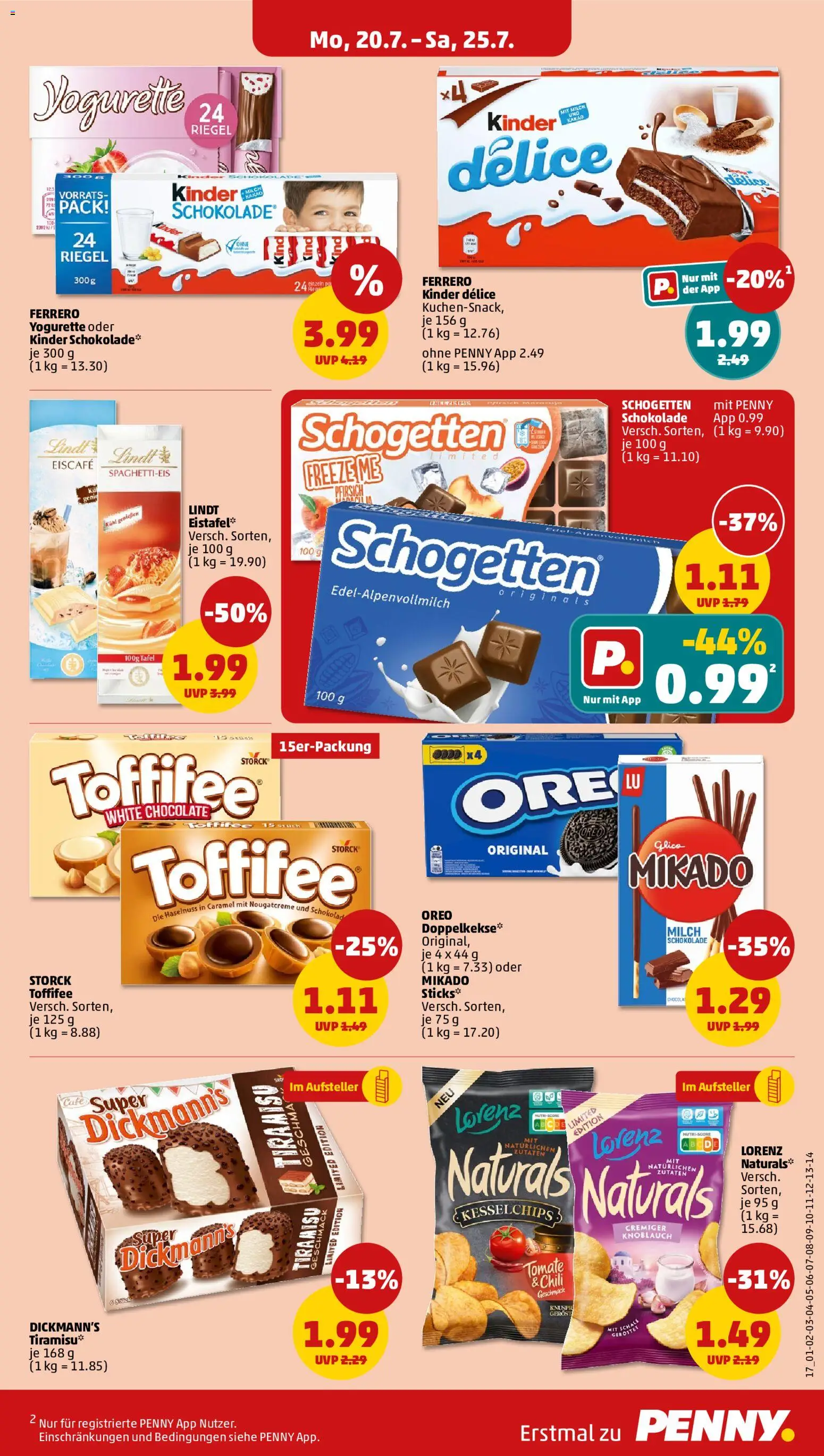 Penny Prospekt – gültig ab 20.07.2026 | Seite: 19 | Produkte: Knoblauch, Chili, Toffifee, Chips