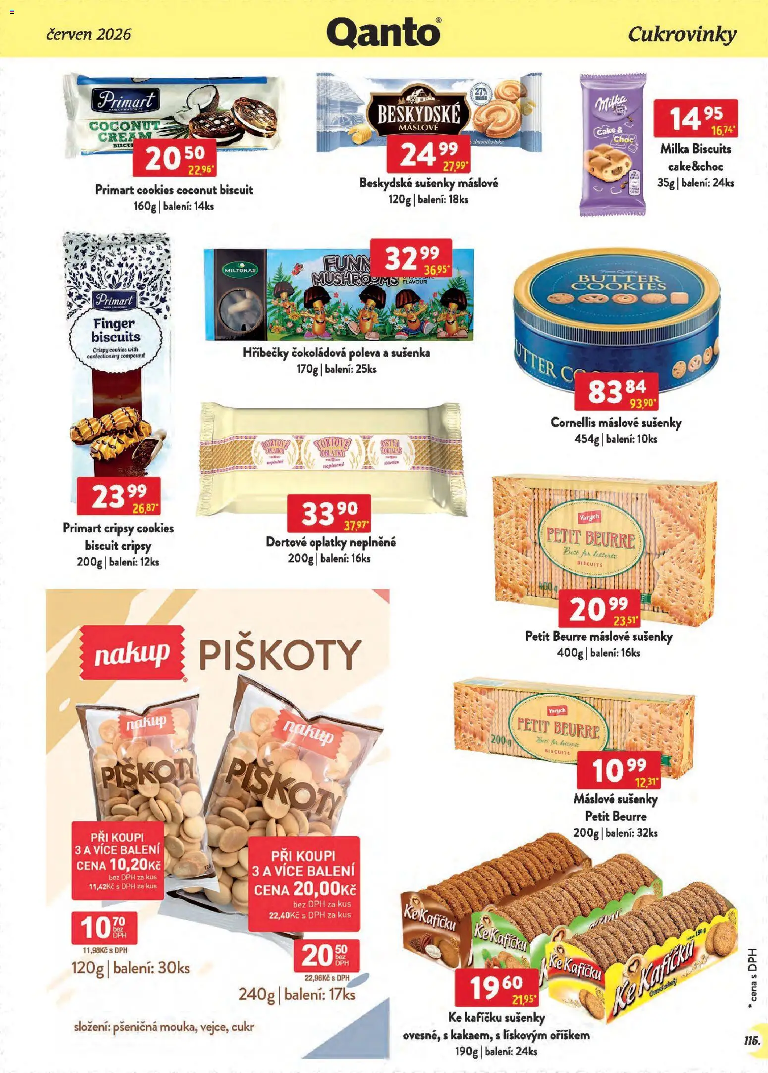 Astur & Qanto leták - Velkoobchod 06/2026 od 01.06.2026 | Strana: 115 | Produkty: Piškoty, Cookies, Oplatky, Sušenky