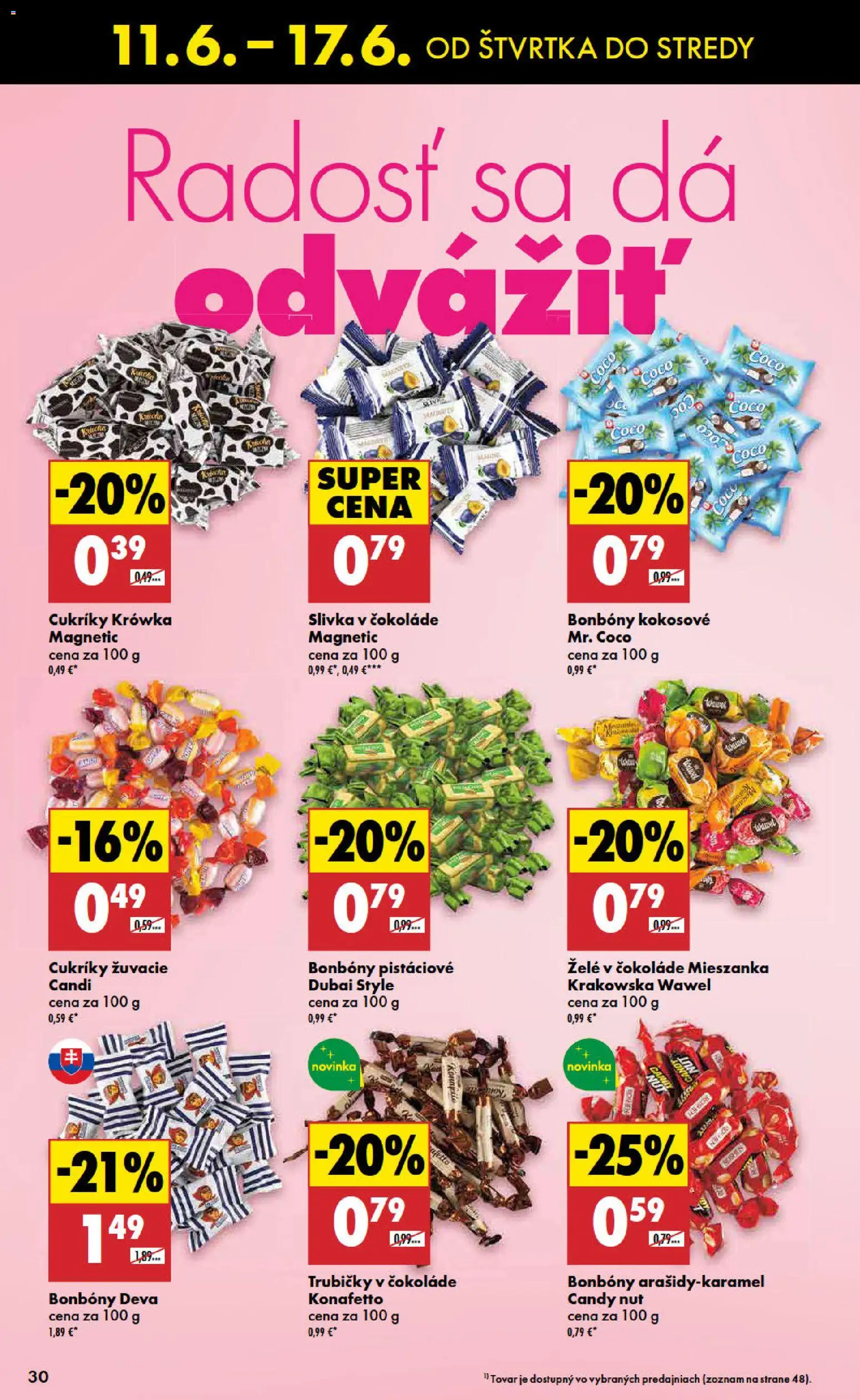 Nové Biedronka akcie – leták je platný od 11.06.2026 | Strana: 30 | Produkty: Cukríky