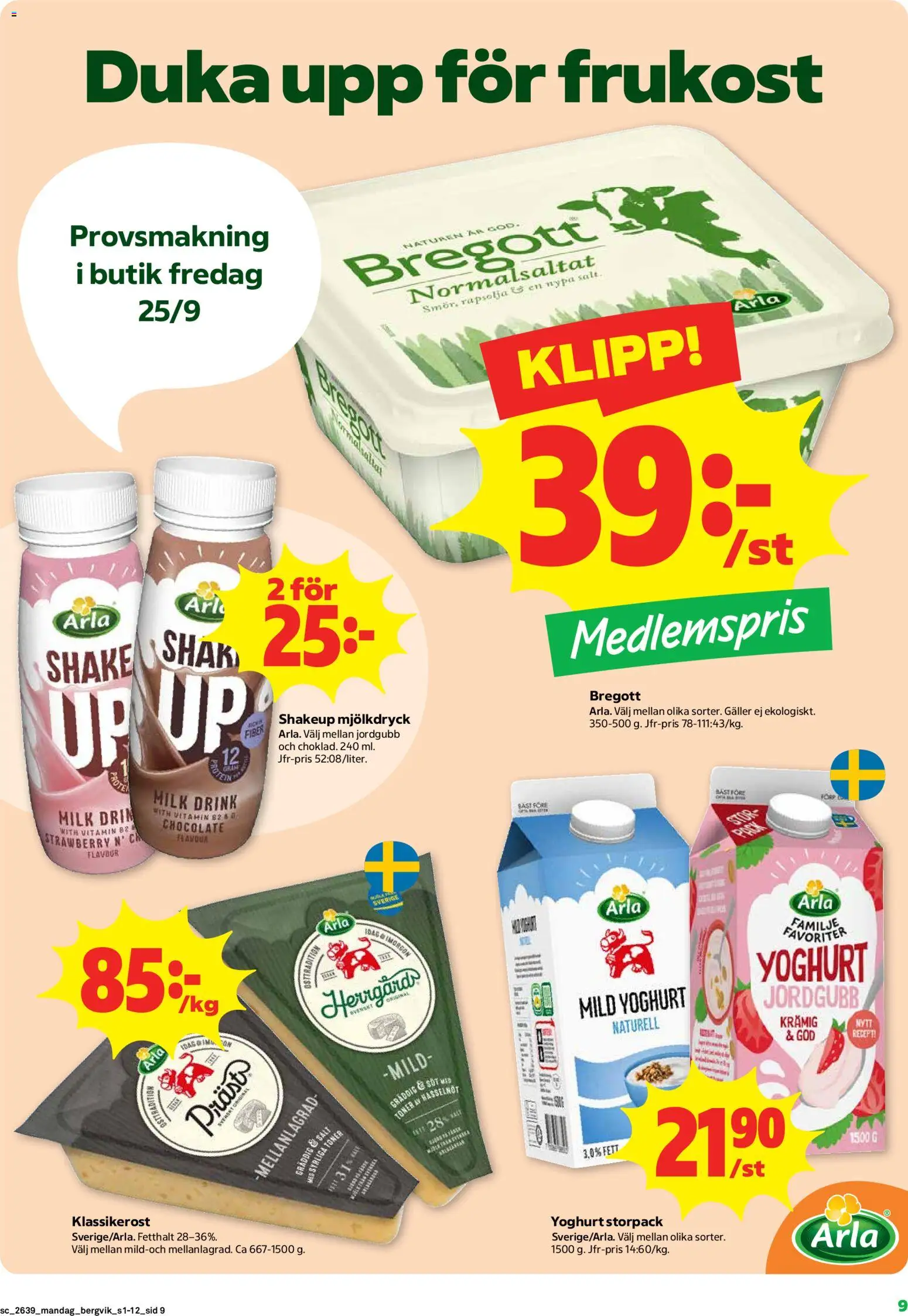 Stora Coop reklamblad aktuell från 21/09/2026 | Sida: 9 | Produkter: Salt, Galler, Rapsolja, Yoghurt