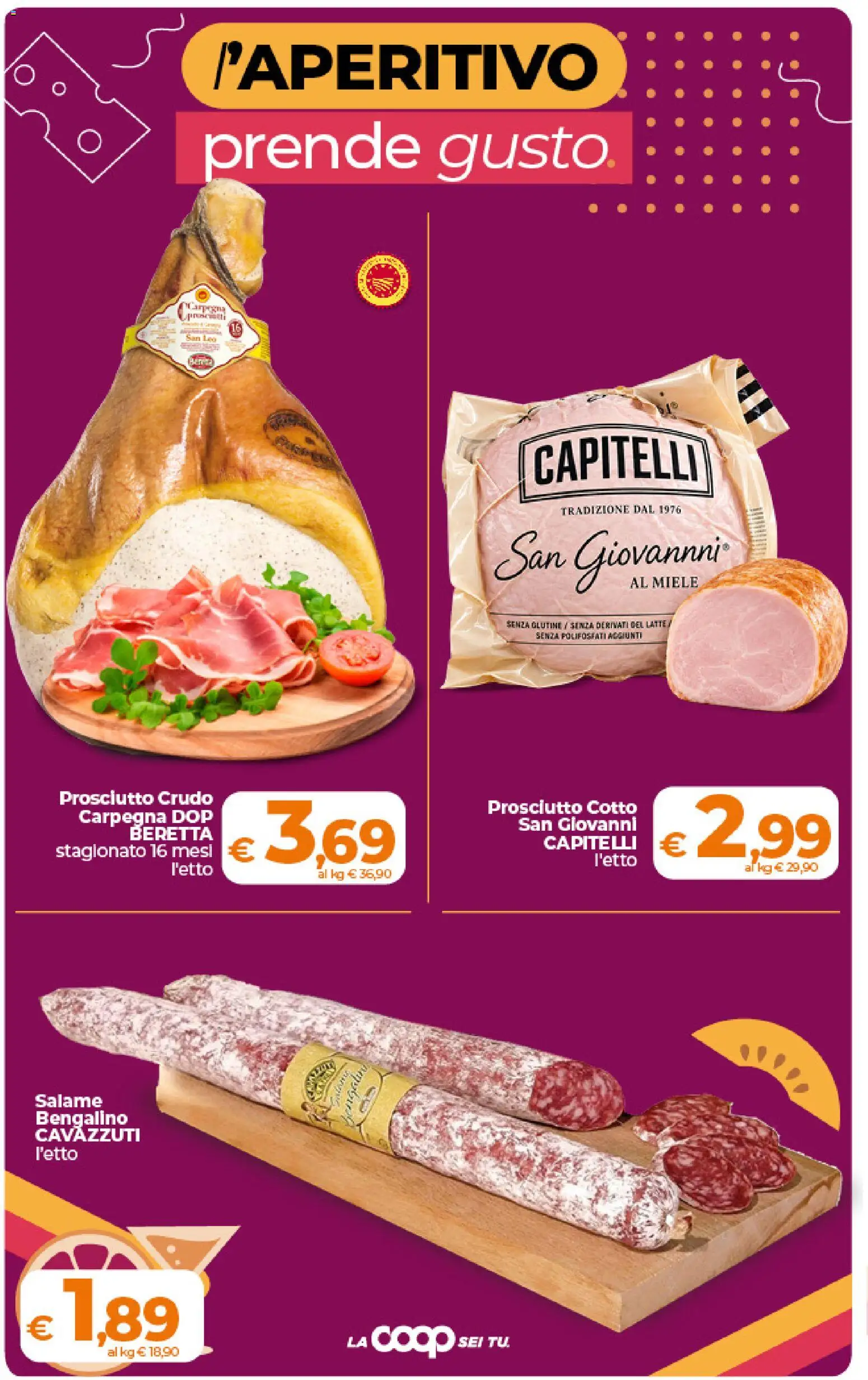 Volantino Ipercoop del 09.06.2026 | Pagina: 13 | Prodotti: Prosciutto Crudo, Prosciutto Cotto, Salame, Miele