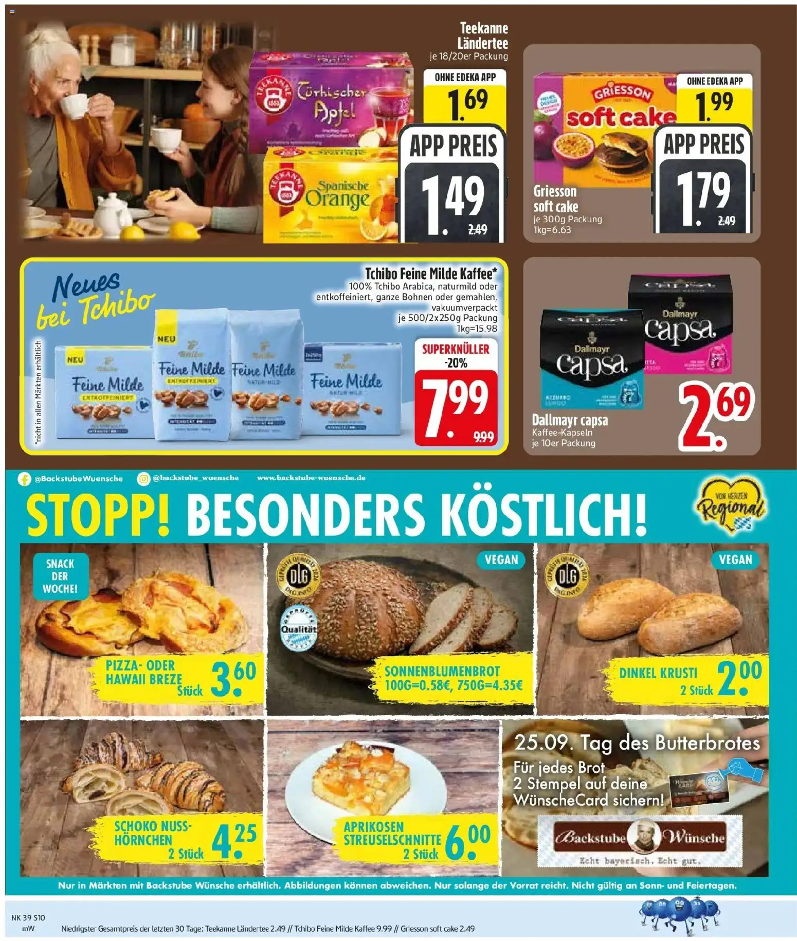 Edeka Prospekt Wackersdorf (ab 21.09.2026) » Angebote Online | Seite: 12 | Produkte: Kaffee, Teekanne, Brot, Dallmayr capsa