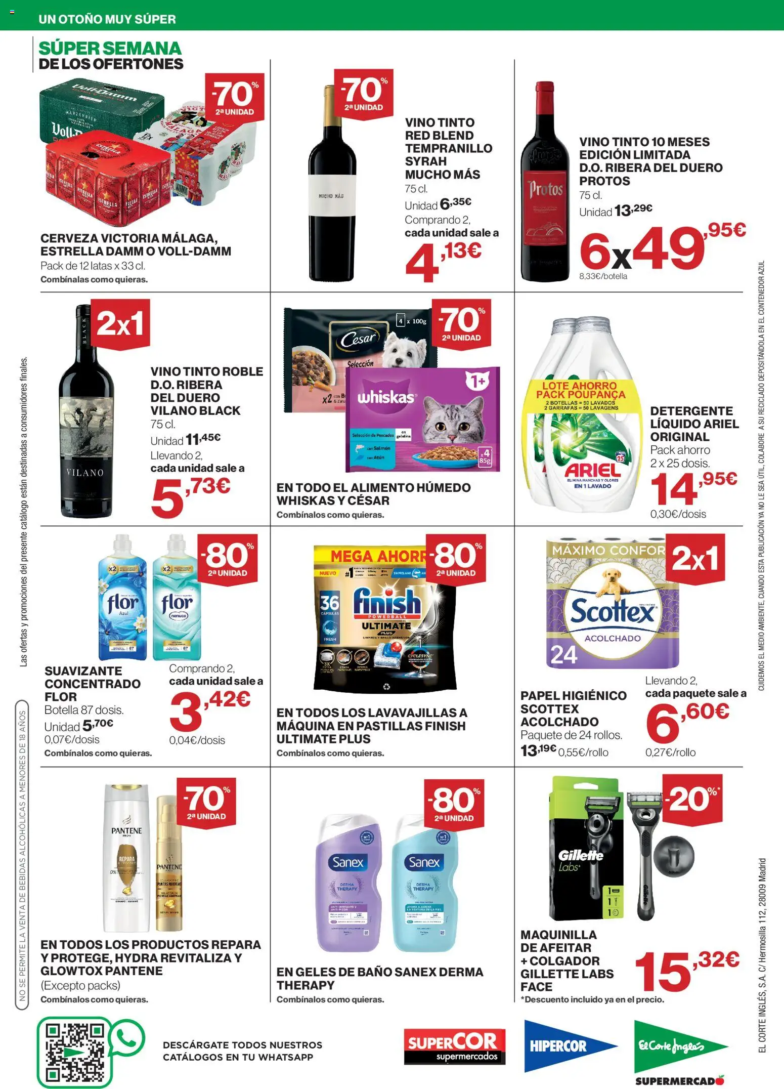 Supercor - Semana de los Ofertones Canarias │ válido desde el 15/10/2026 | Página: 4 | Productos: Detergente, Vino, Suavizante, Baño
