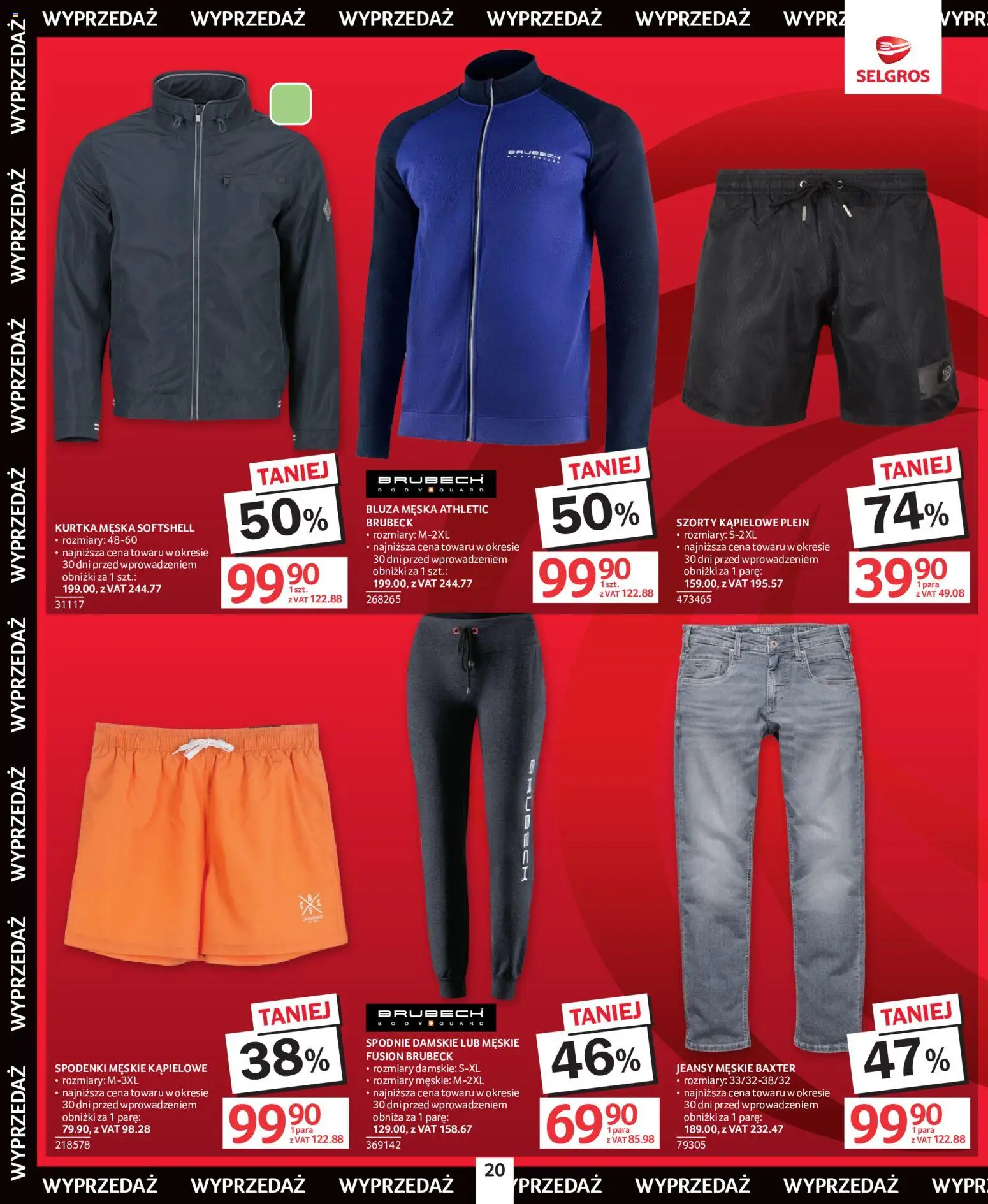 Selgros cash&carry gazetka - Totalna Wyprzedaż od 02.07.2026 | Strona: 20 | Produkty: Szorty, Kurtka, Spodnie, Spodenki
