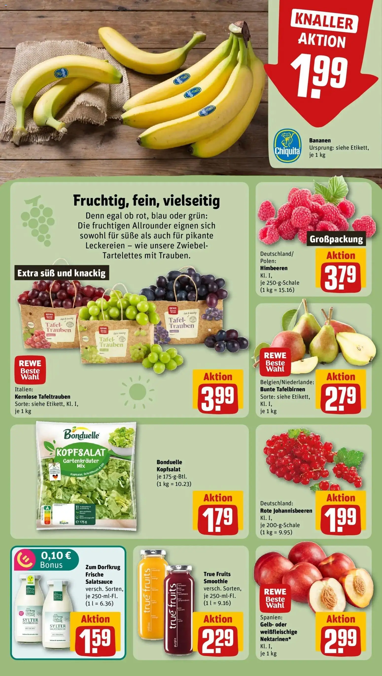 REWE Prospekt ab 31.08.2026 zum Blättern » Angebote | Seite: 6 | Produkte: Himbeeren, Trauben, Bananen