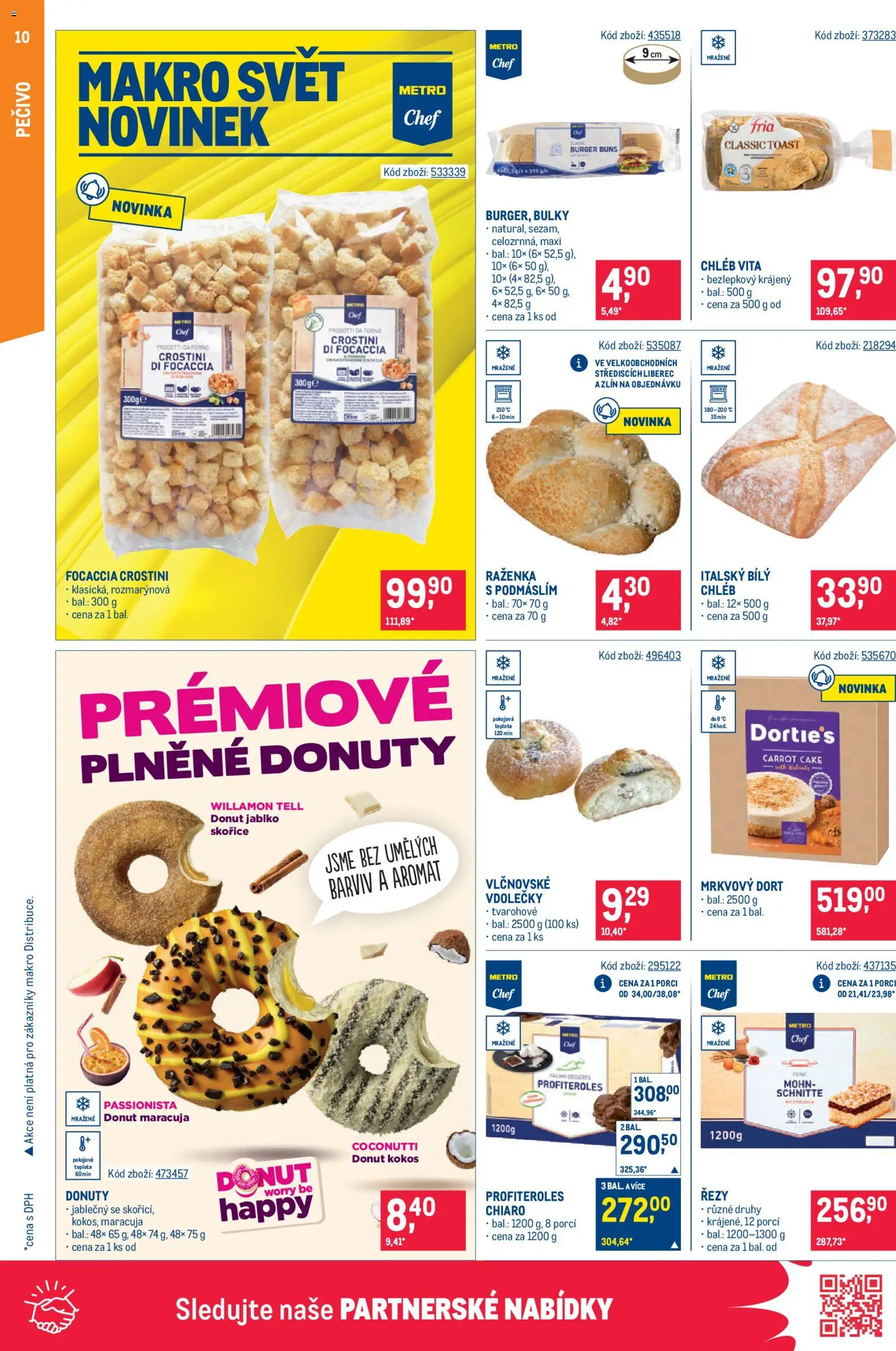Makro leták - Gastronomie od 07.10.2026 | Strana: 10 | Produkty: Profiteroles, Pečivo, Kokos, Dort